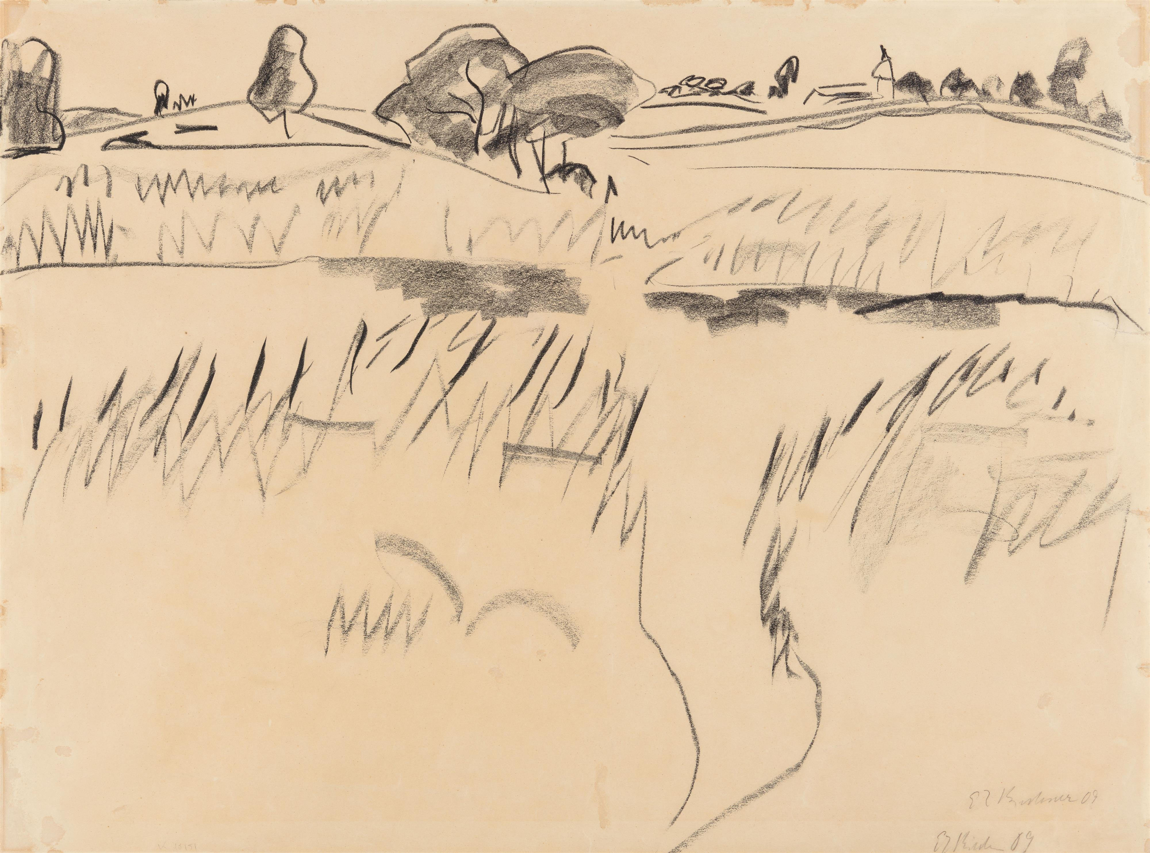 Ernst Ludwig Kirchner - Schilflandschaft (An den Moritzburger Teichen).
Verso: Akte in Wanne - image-1