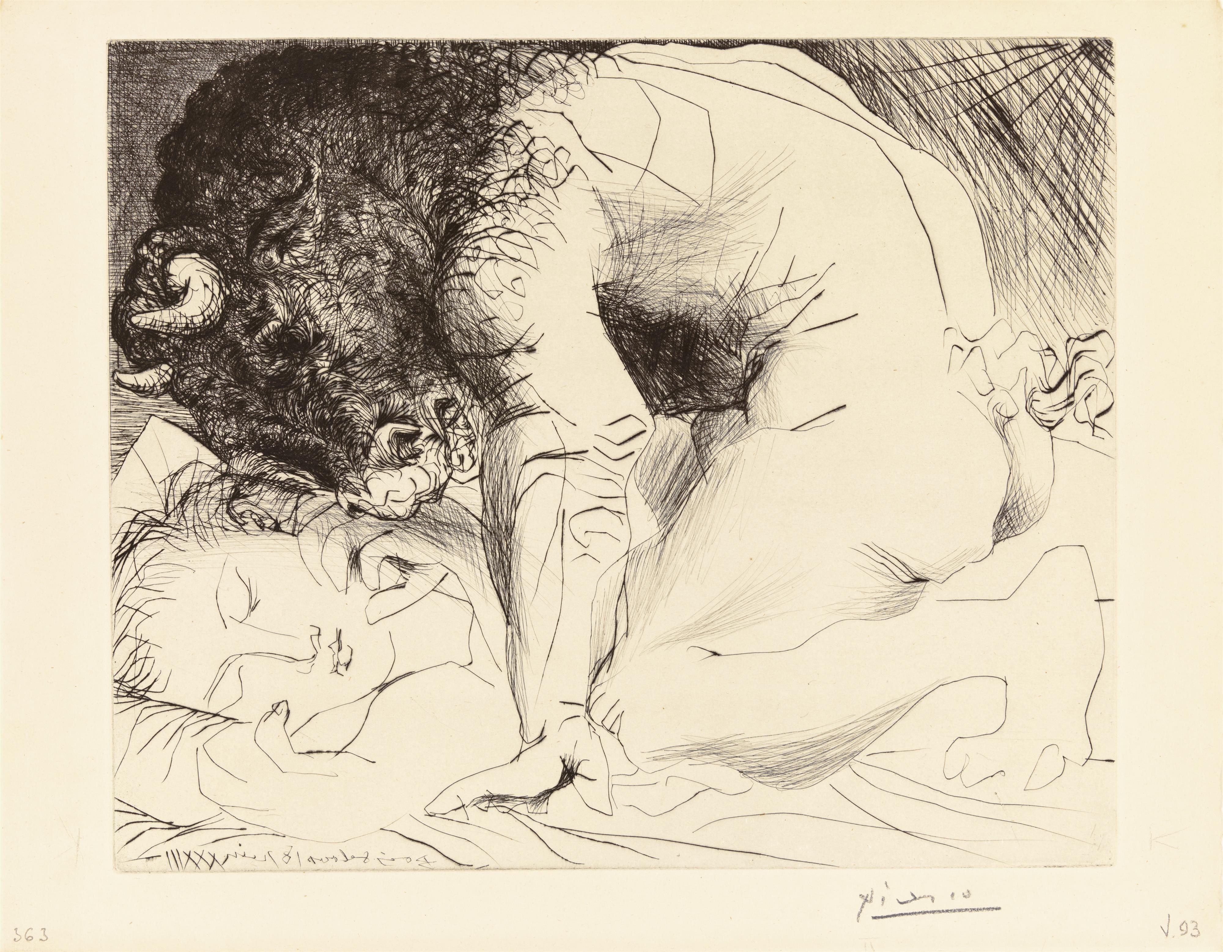 Pablo Picasso - Minotaure caressant du mufle la main d'une dormeuse - image-1