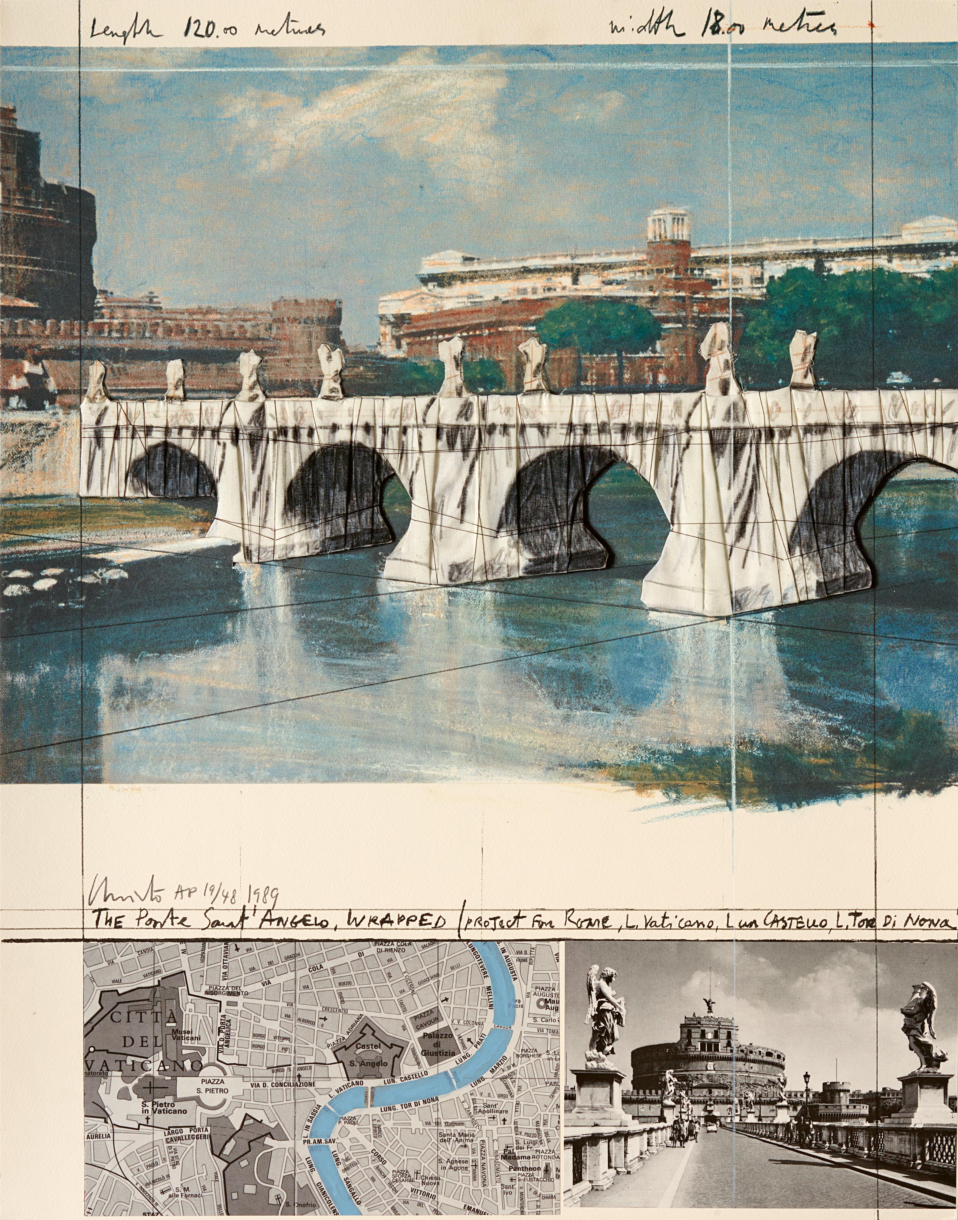 Christo - The Ponte Sant'Angelo, Wrapped, Project for Rome - image-1