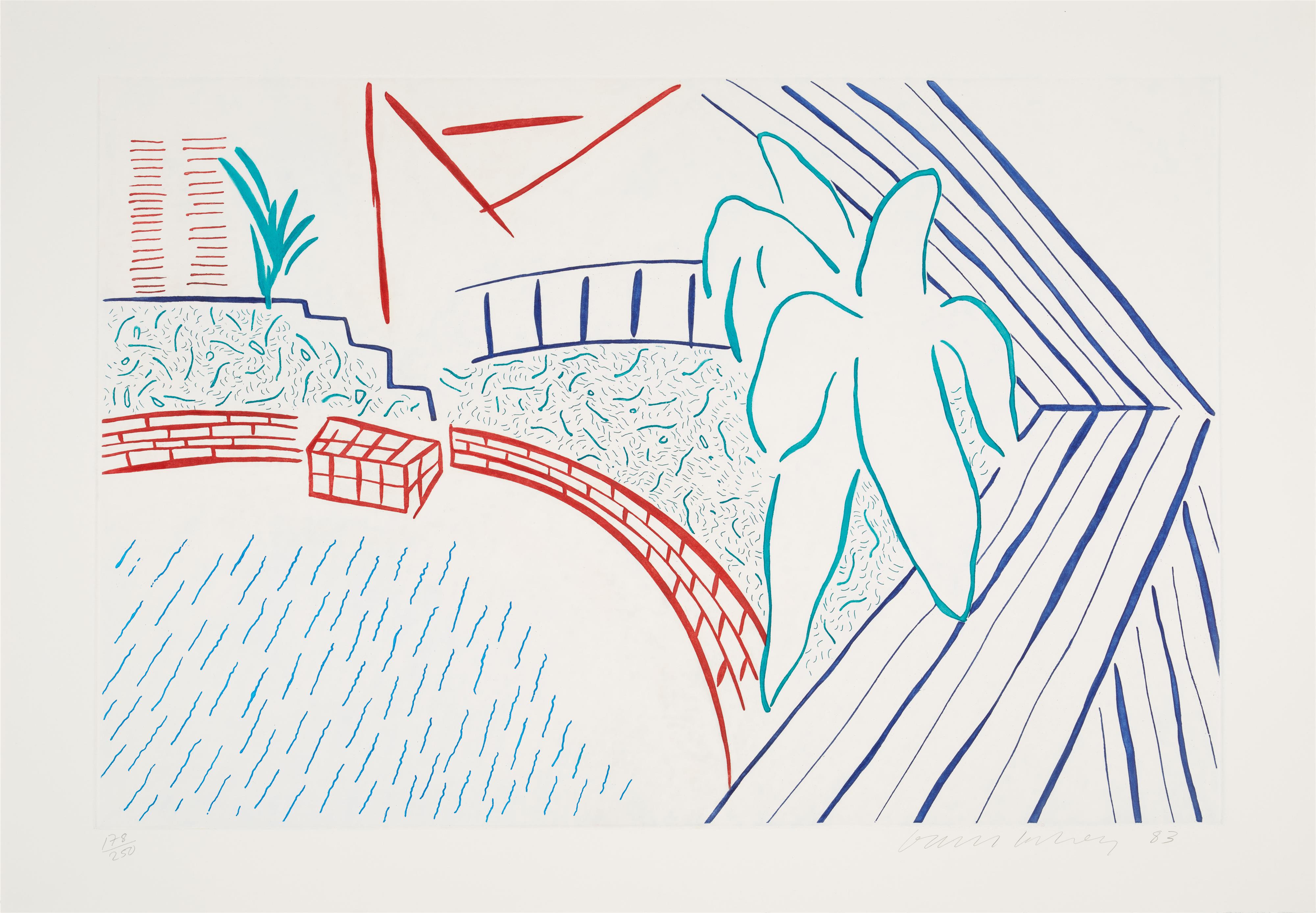 David Hockney - My Pool and Terrace (From: Eight by Eight to Celebrate the Temporary Contemporary) - image-1