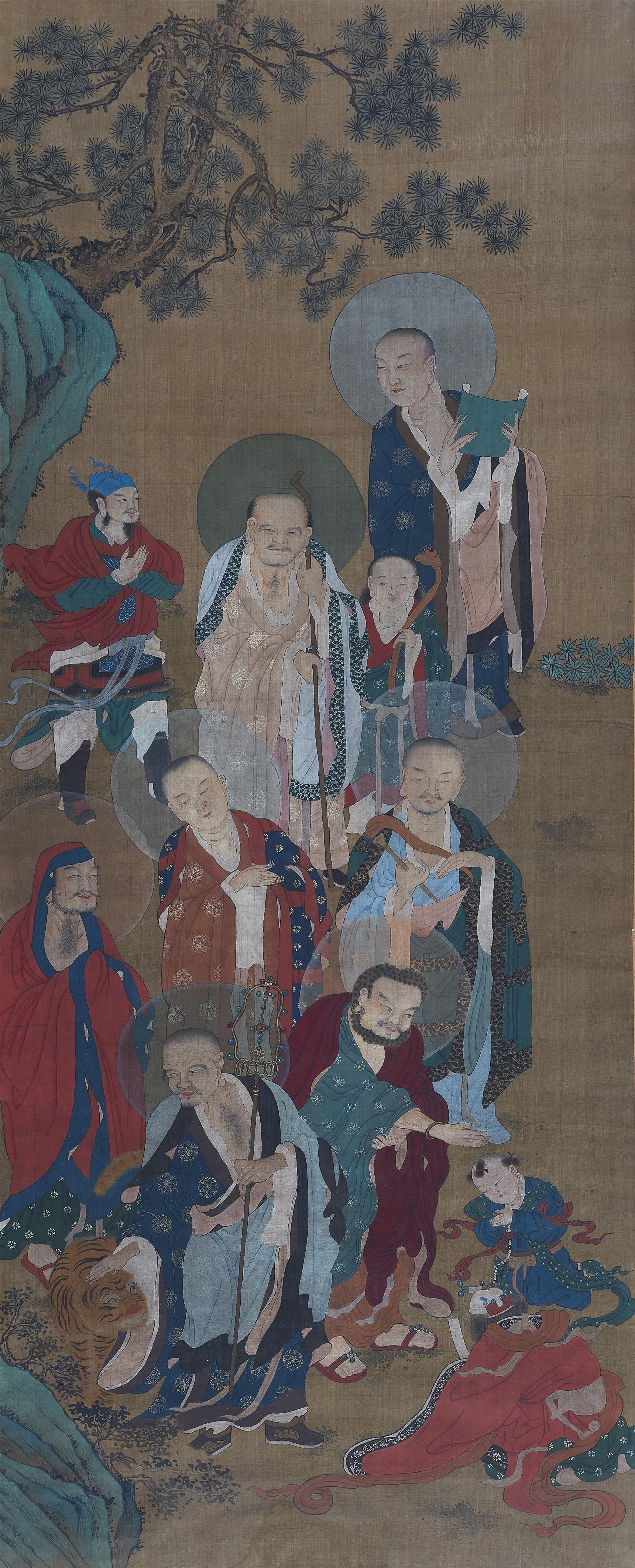 Seven luohan with attendants - image-1