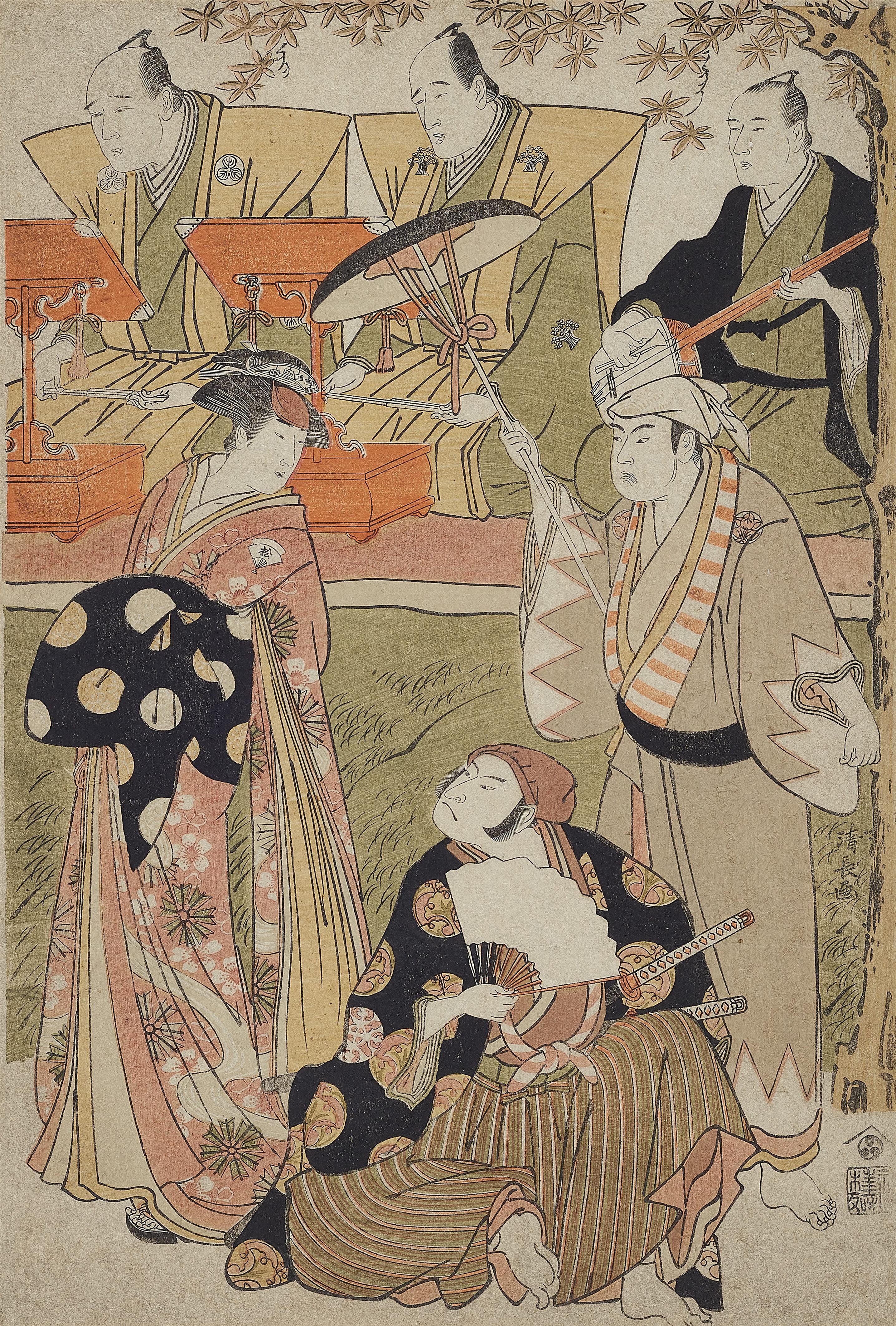 Torii Kiyonaga - Ōban aus einer Serie von 31 oder mehr degatari-Darstellungen - image-1