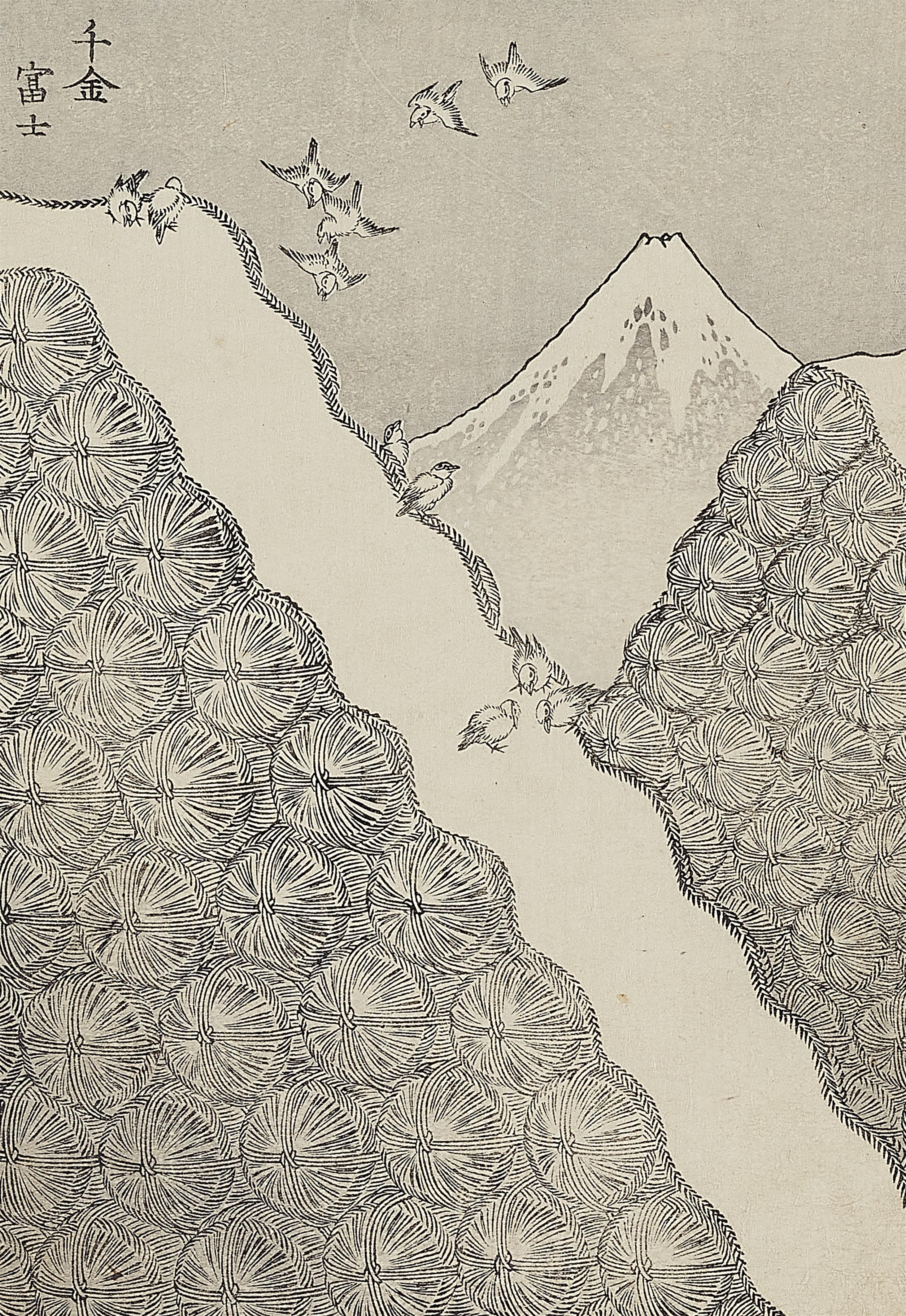 Katsushika Hokusai - Black and white illustrations from the album Fugaku hyakkei - image-29