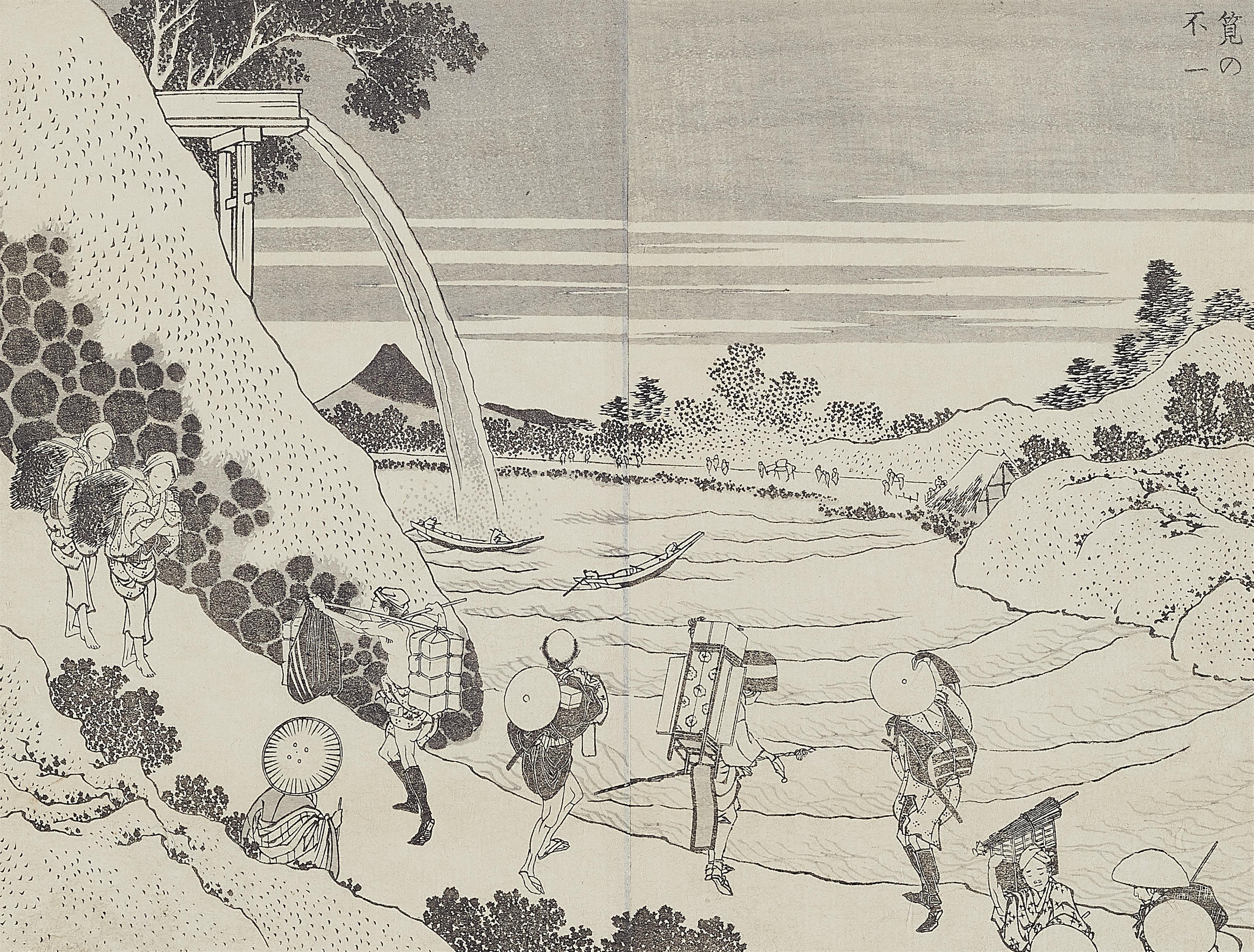 Katsushika Hokusai - Black and white illustrations from the album Fugaku hyakkei - image-8