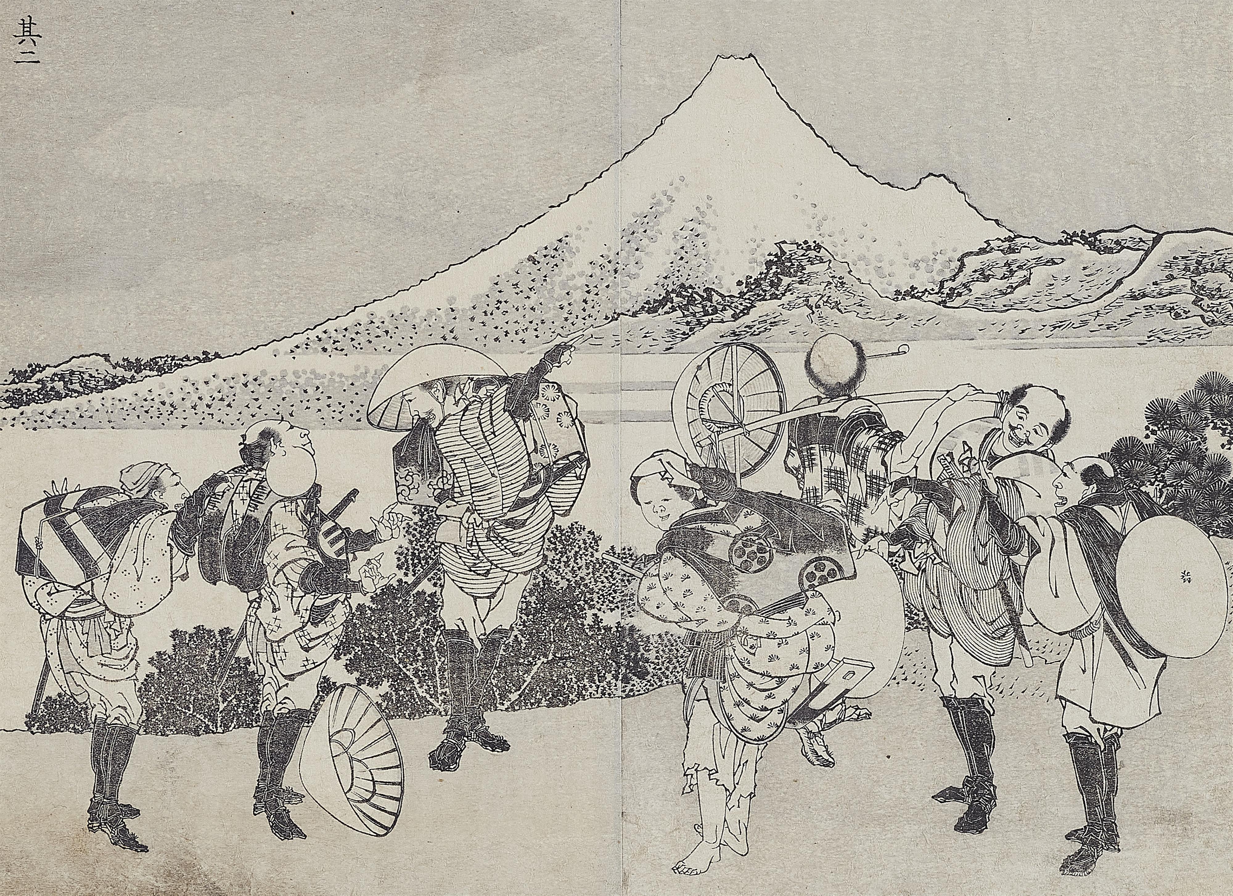 Katsushika Hokusai - Black and white illustrations from the album Fugaku hyakkei - image-18