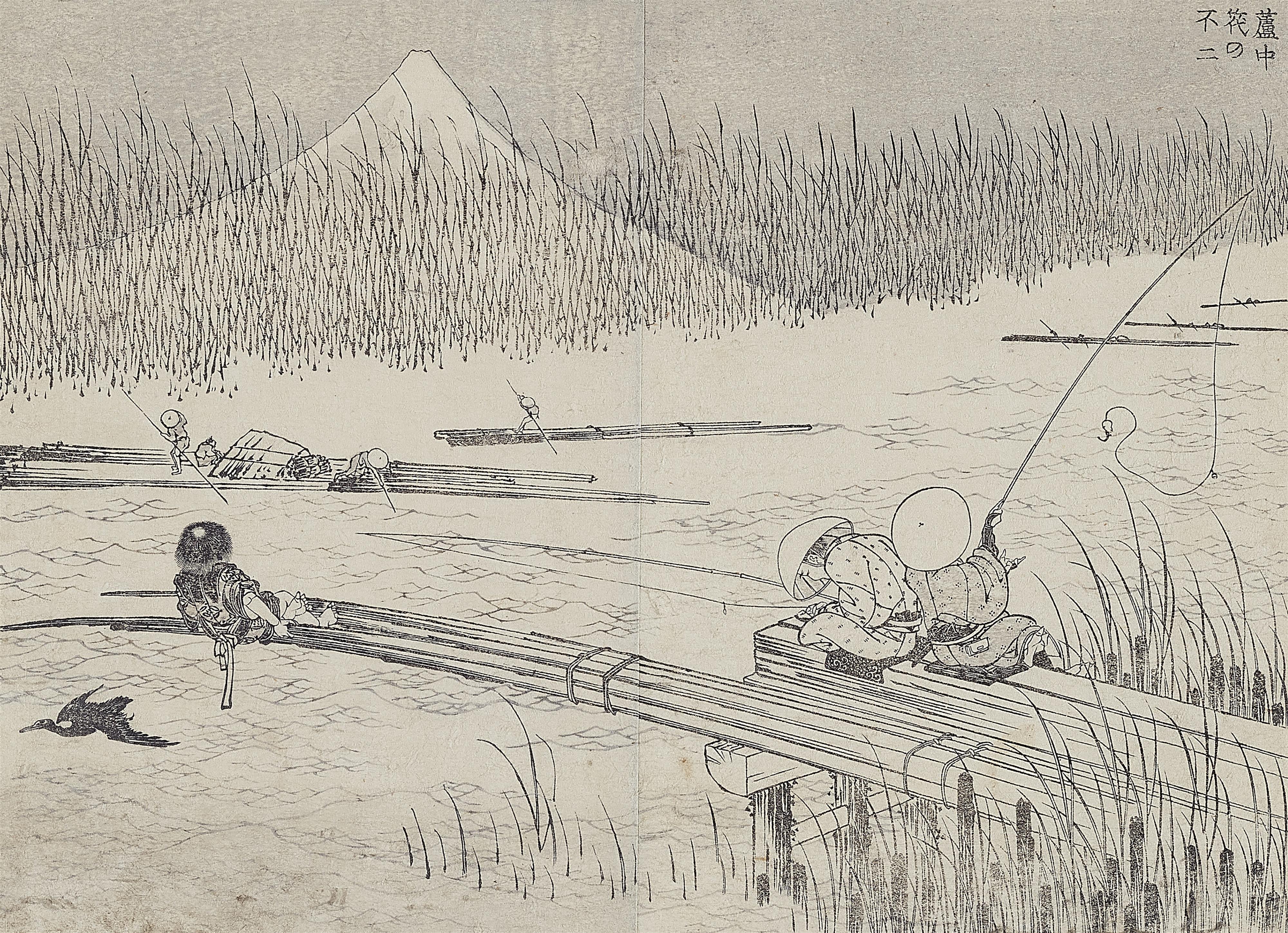 Katsushika Hokusai - Black and white illustrations from the album Fugaku hyakkei - image-22