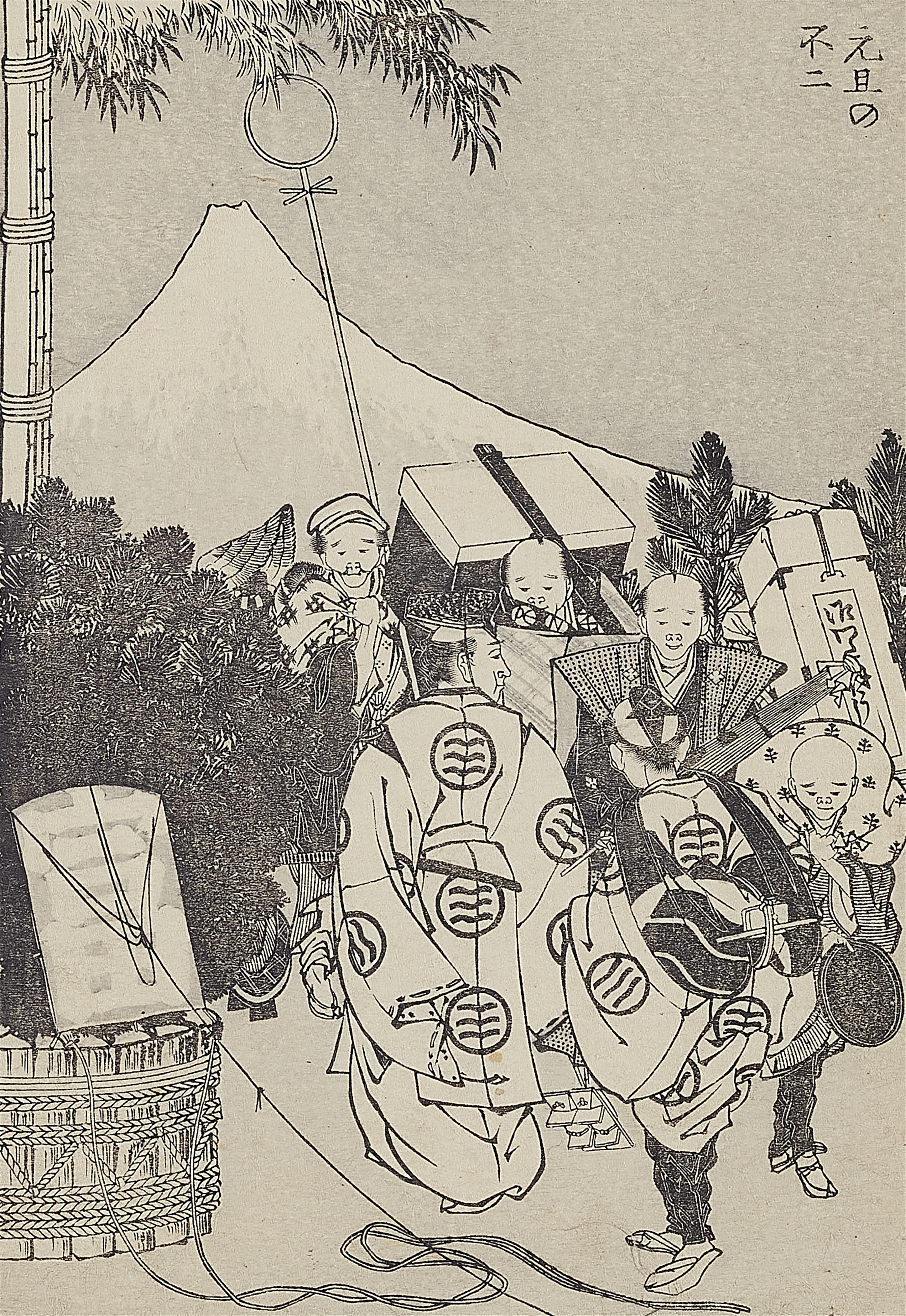 Katsushika Hokusai - Black and white illustrations from the album Fugaku hyakkei - image-24