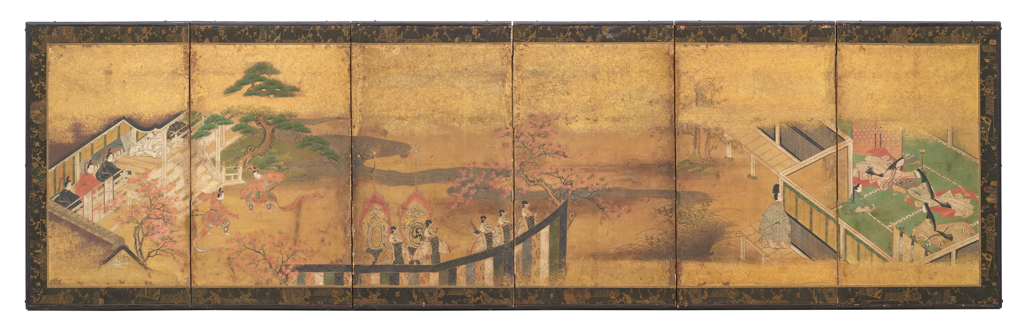 A pair of low six-panel screens. 17th century - image-2