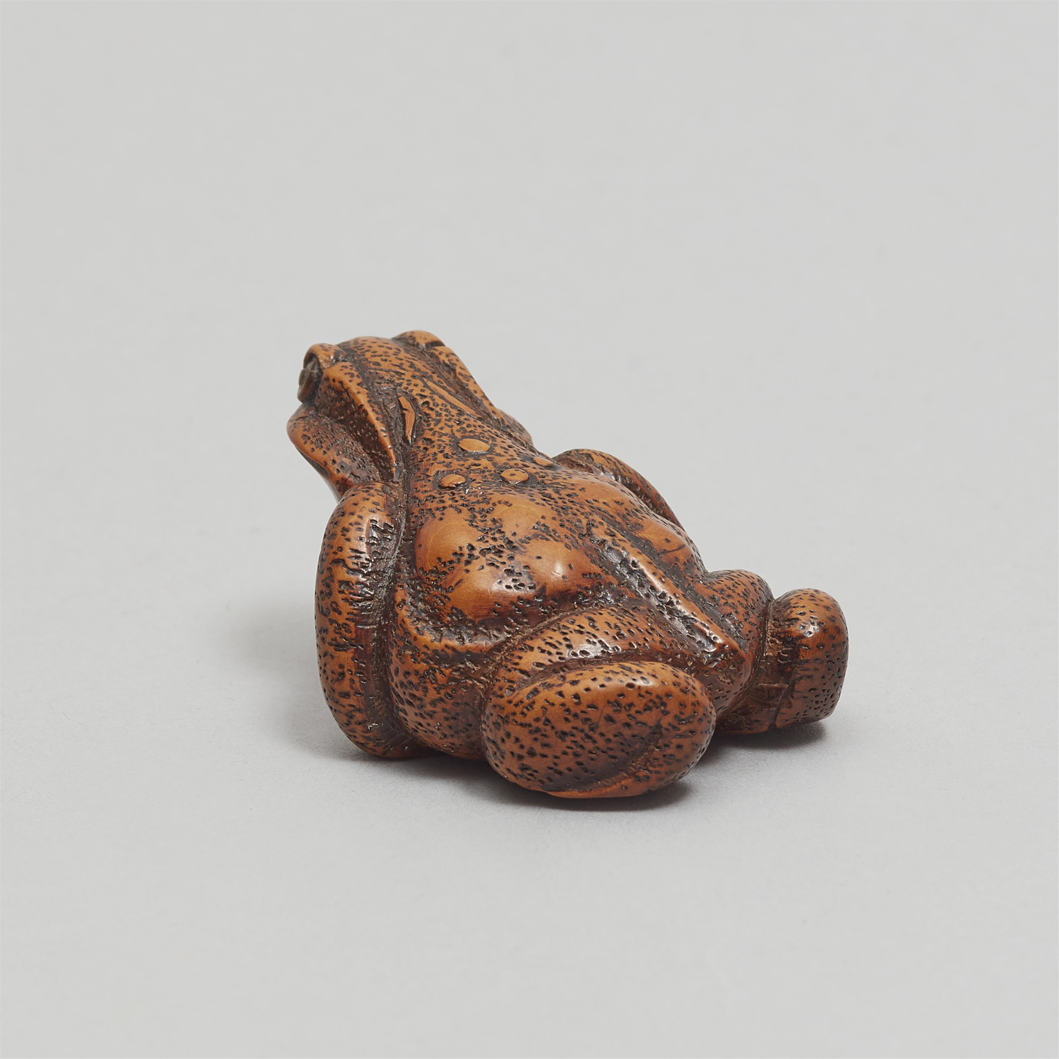 A boxwood netsuke of a toad. 19th century - image-5