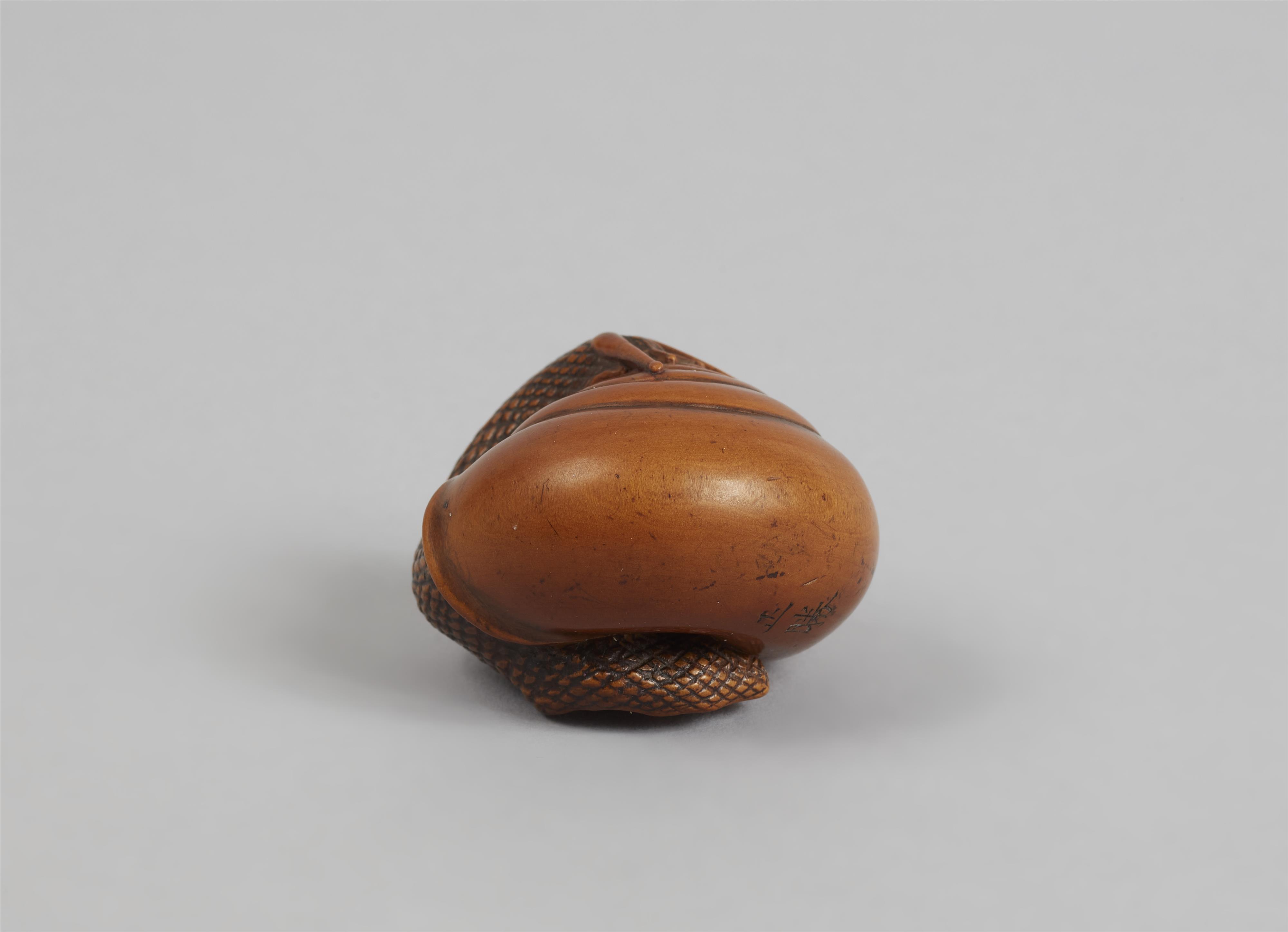 A box wood netsuke of a snail. Ise-Yamada school. 19th century - image-5