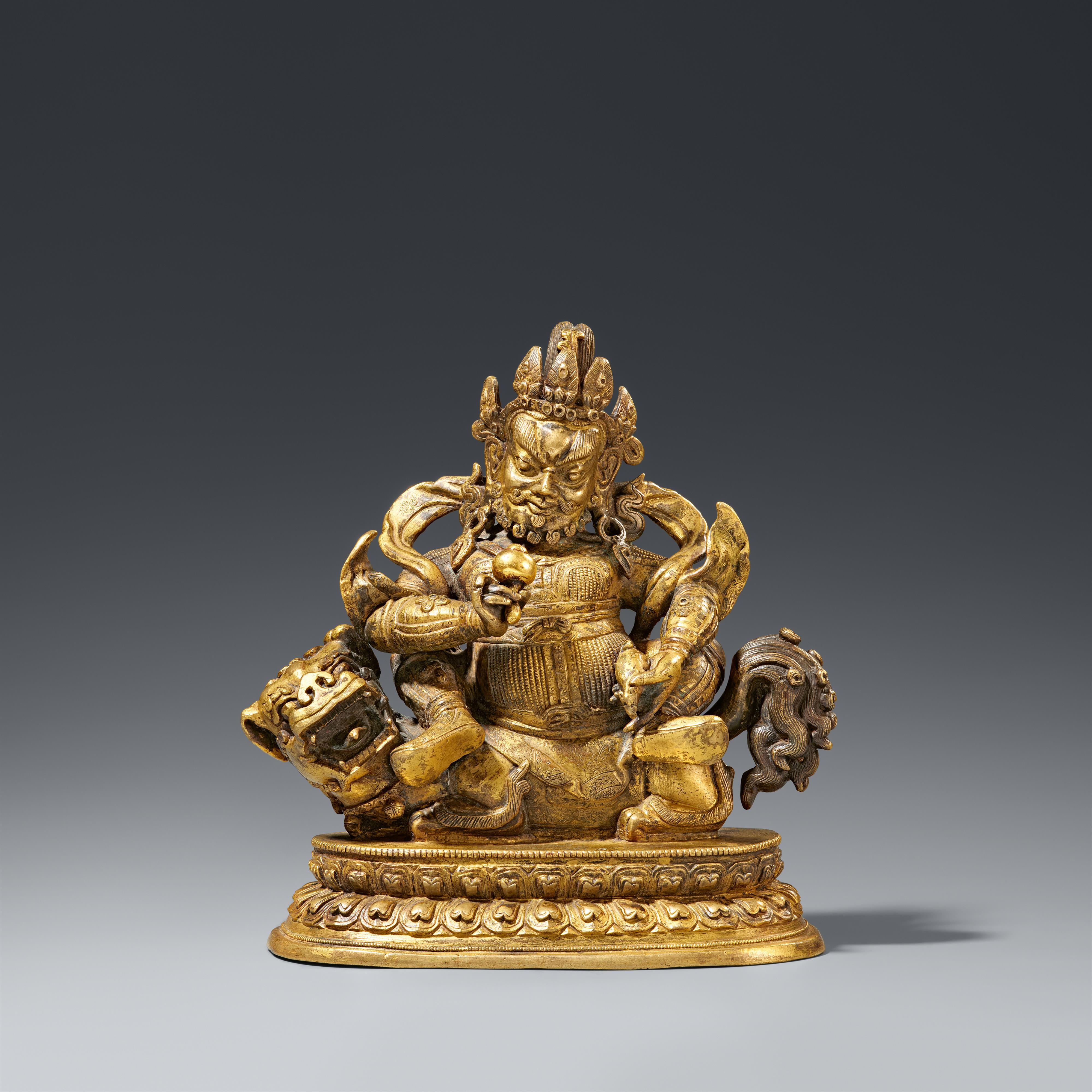 Vaishravana. Feuervergoldete Bronze. Sinotibetisch, 18./19. Jh. - image-1