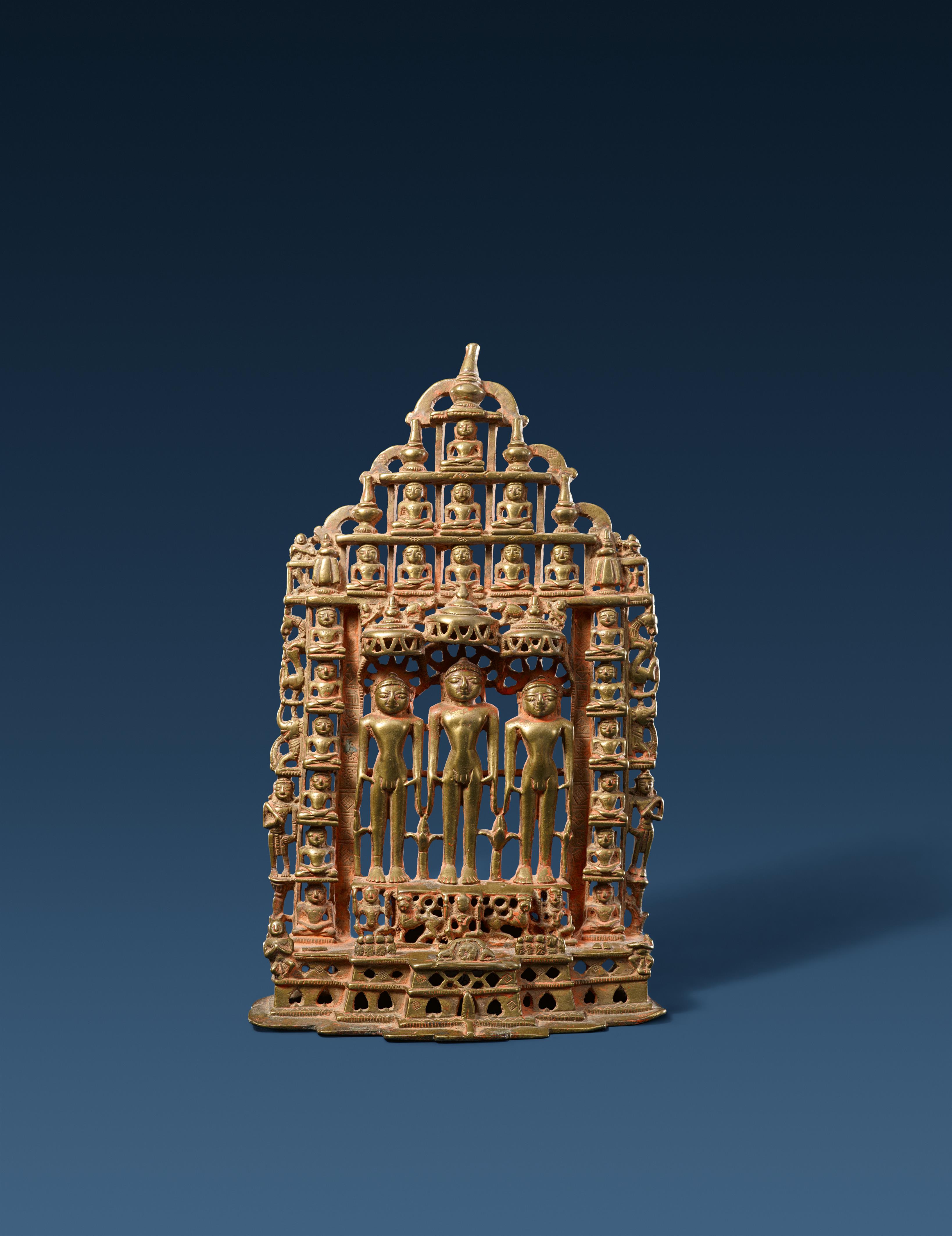 Großer Jain-Altar. Gelbguss. West-Indien, Gujarat/Rajasthan. Datiert 1468 - image-1