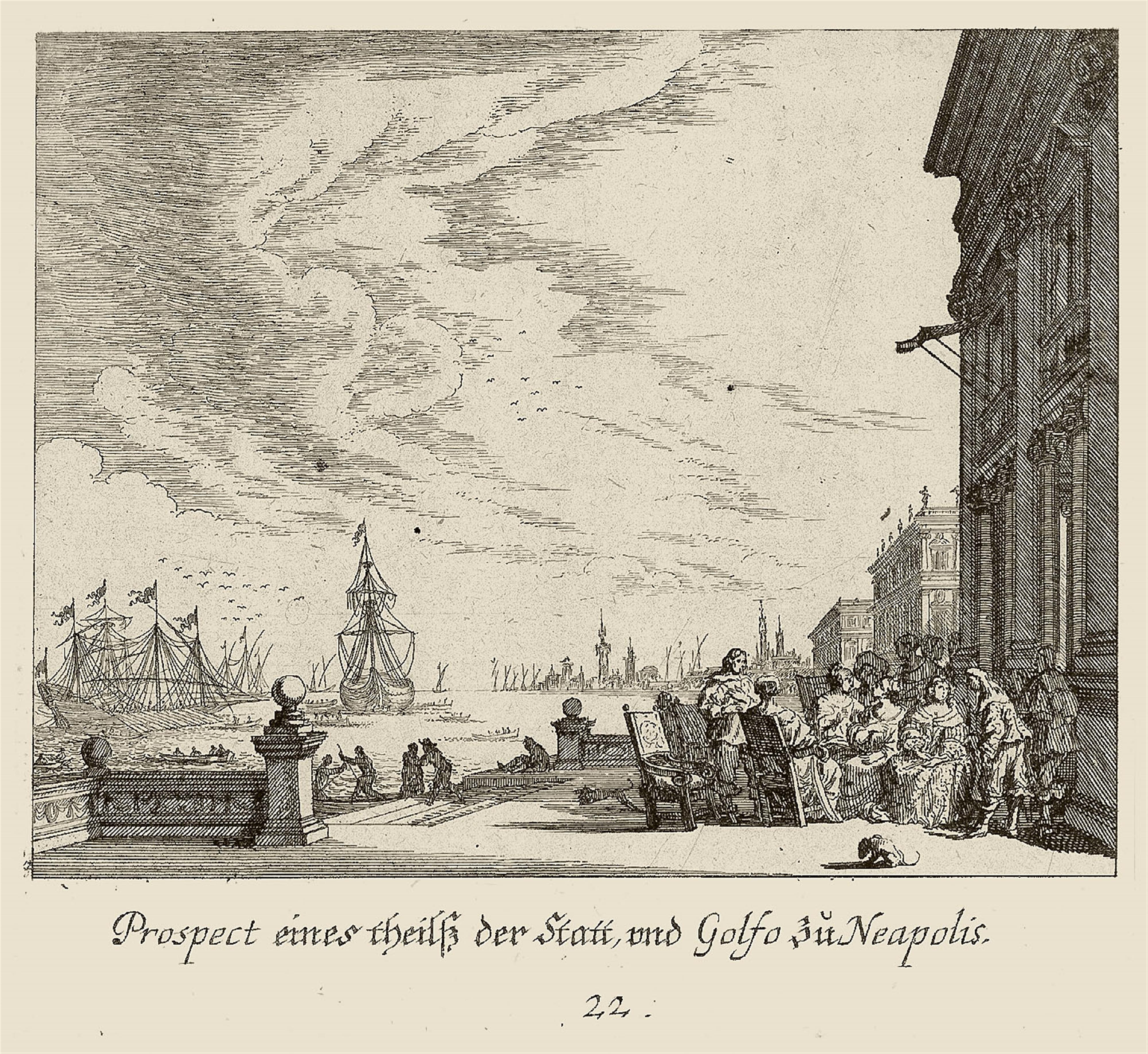 Gesellschaft auf einer Terrasse am Meer in Neapel
Johann Wolfgang Baumgartner, Augsburg, um 1740. - image-2