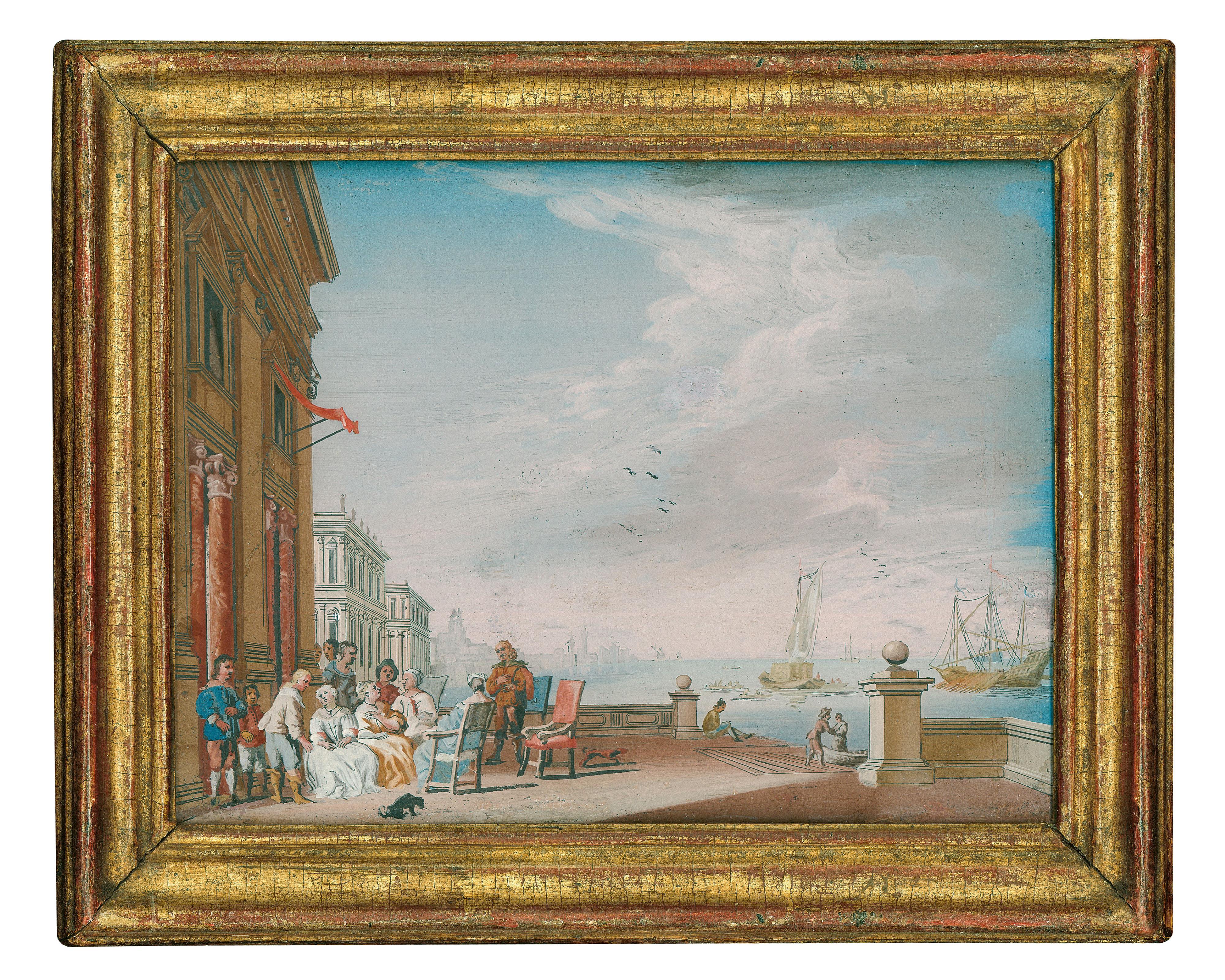 Gesellschaft auf einer Terrasse am Meer in Neapel
Johann Wolfgang Baumgartner, Augsburg, um 1740. - image-1