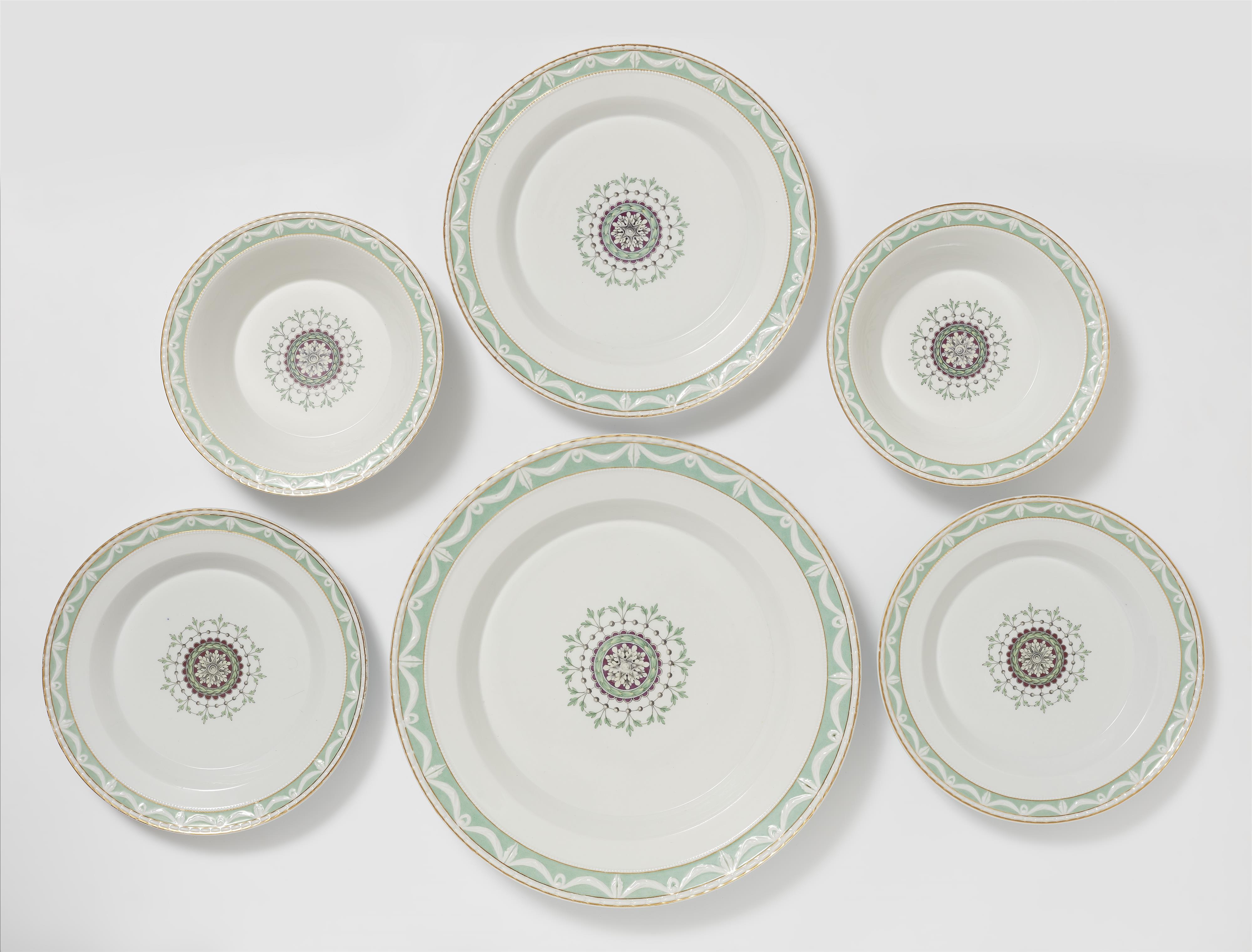 Six Berlin KPM porcelain dishes from a dinner service with a Neoclassical medallion - image-1
