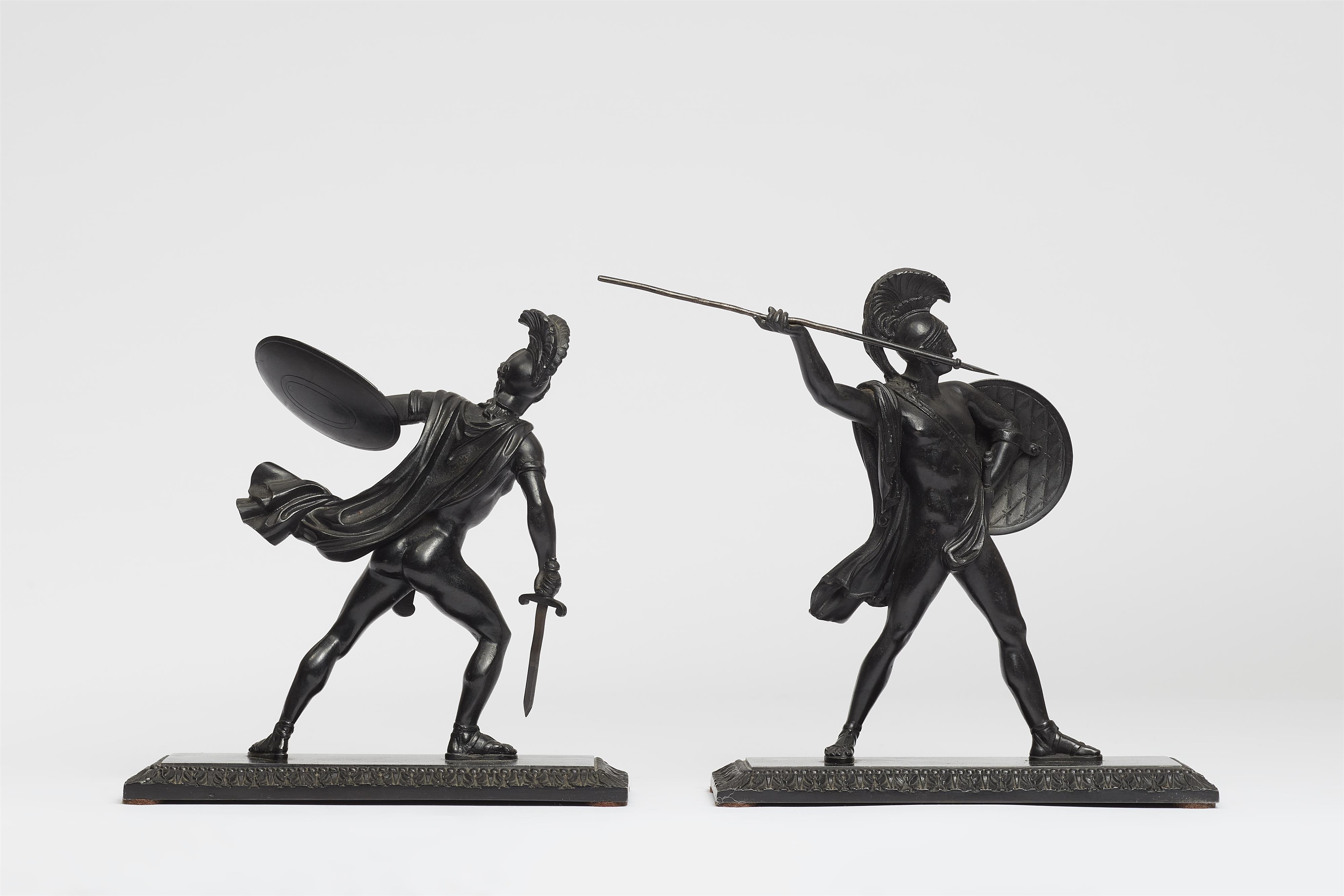 Cast iron statuettes of Romulus and Titus Tatius - image-2