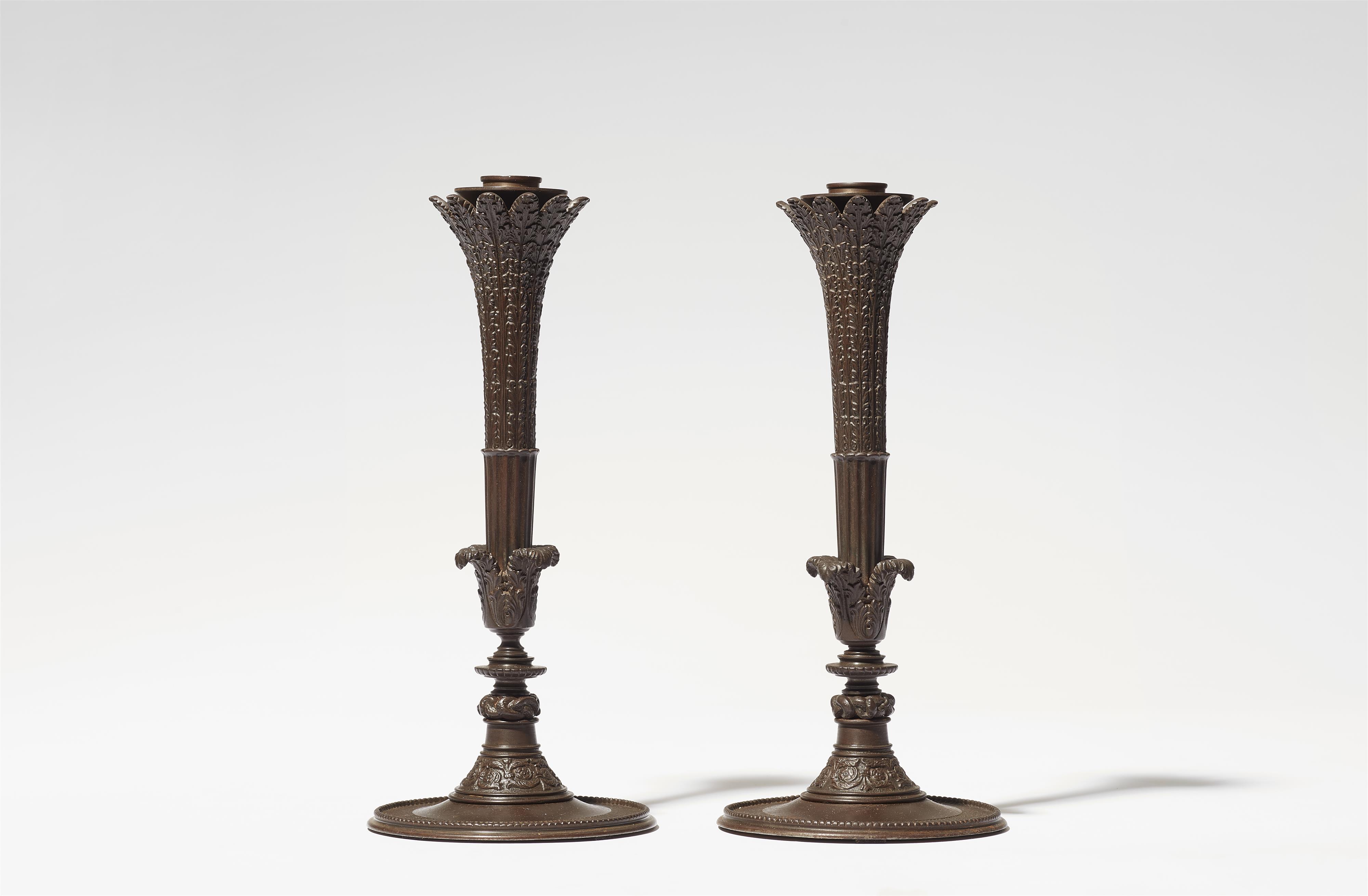 A pair of cast iron candelabra after a design by Karl Friedrich Schinkel - image-1