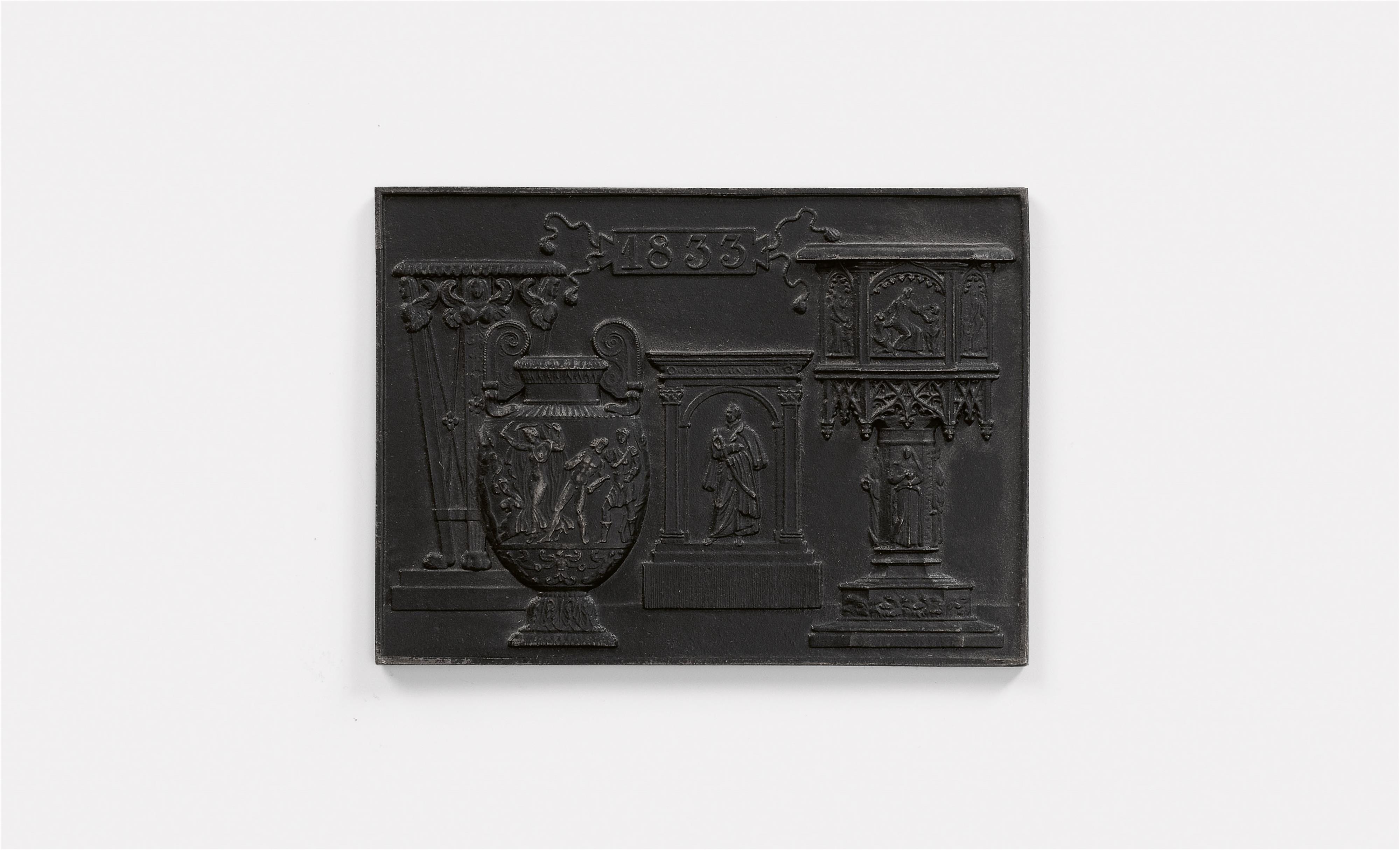 A cast iron New Year's plaque inscribed "1833" - image-1