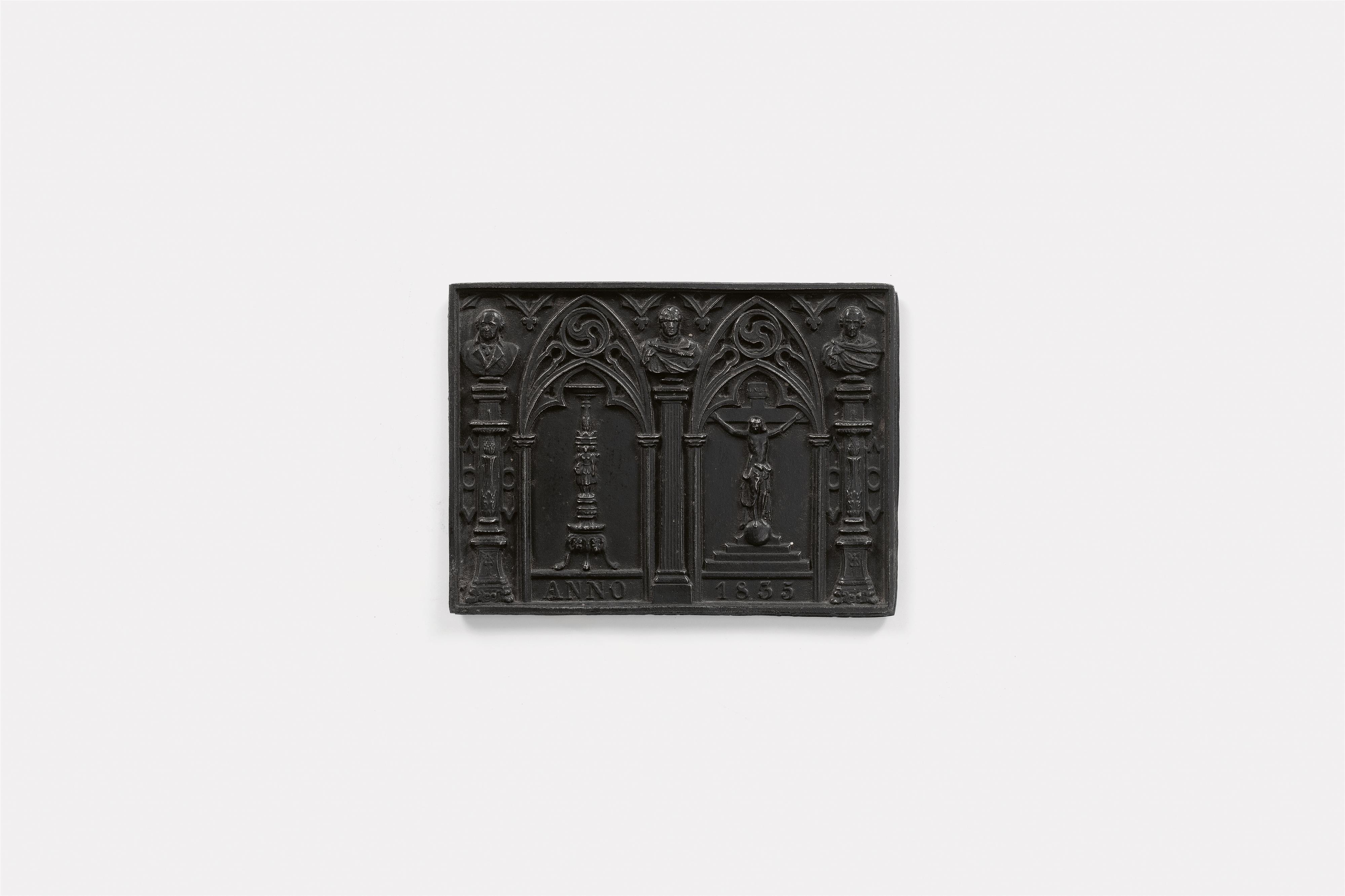 A cast iron New Year's plaque inscribed "ANNO 1835" - image-1