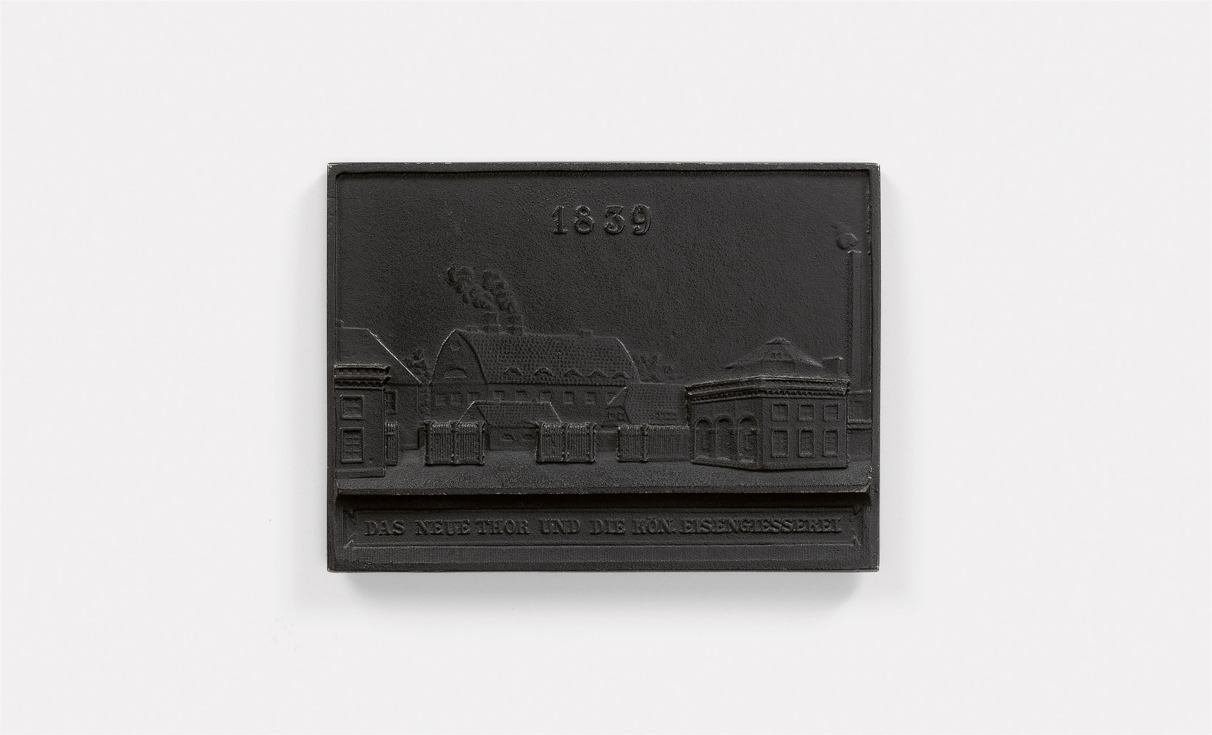 A double-sided cast iron New Year's plaque inscribed "1839 DAS NEUE THOR UND DIE KÖN. EISENGIESSEREI" - image-2