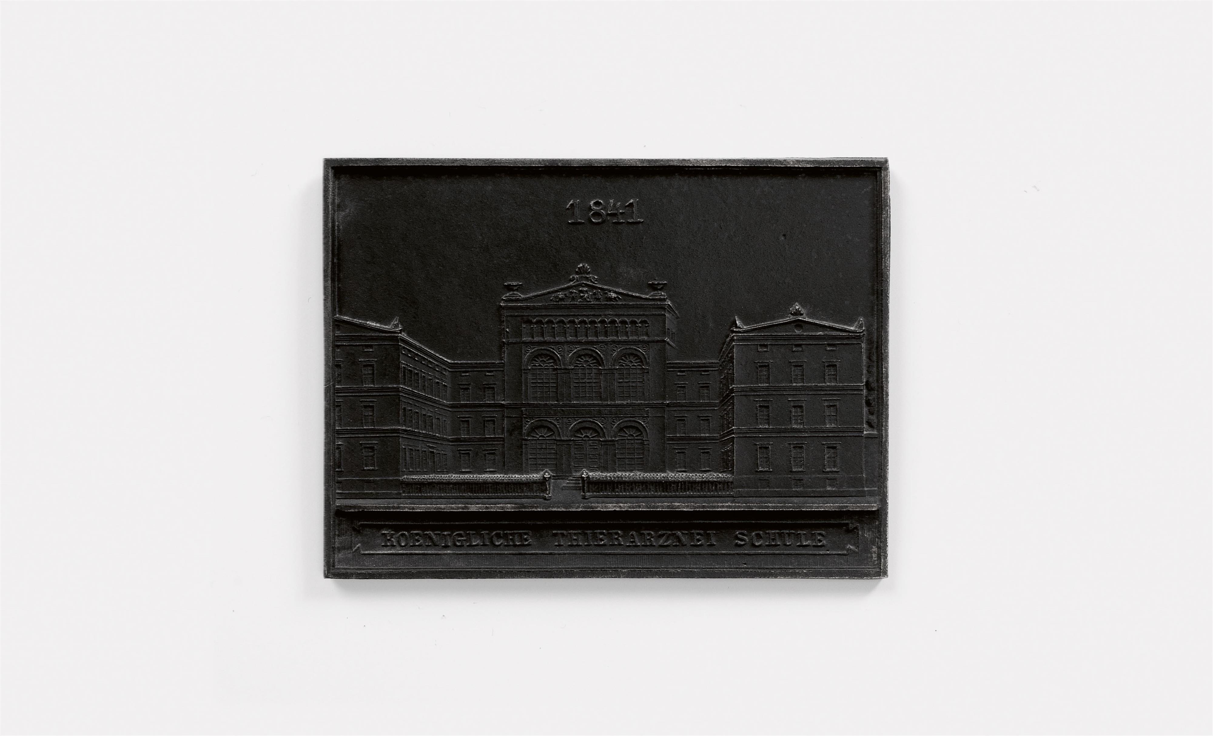 A cast iron New Year's plaque inscribed "1841 KOENIGLICHE TIERARZNEI SCHULE" - image-1