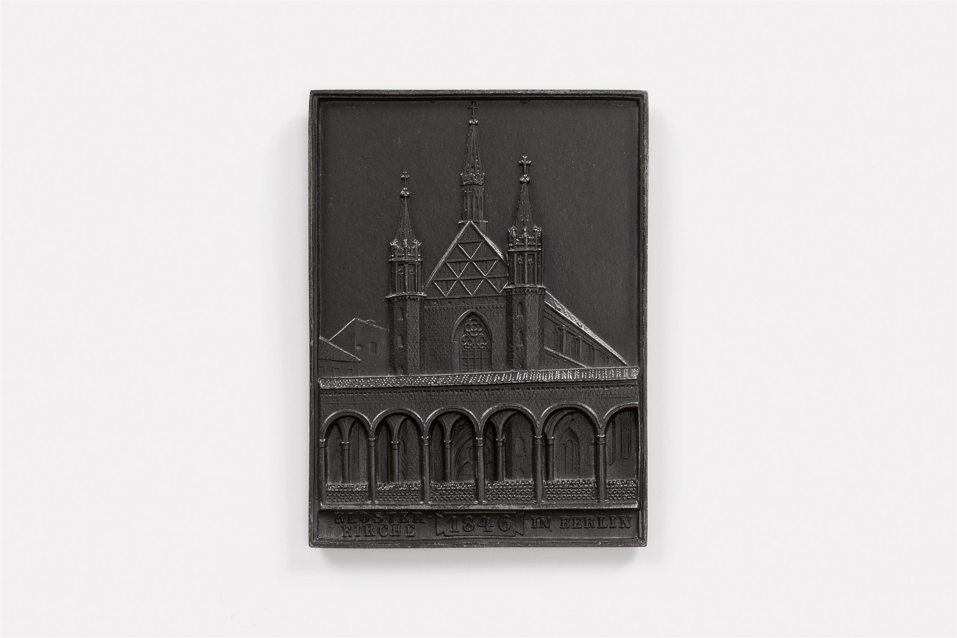 A cast iron New Year's plaque inscribed "KLOSTER-KIRCHE 1846 IN BERLIN" - image-1
