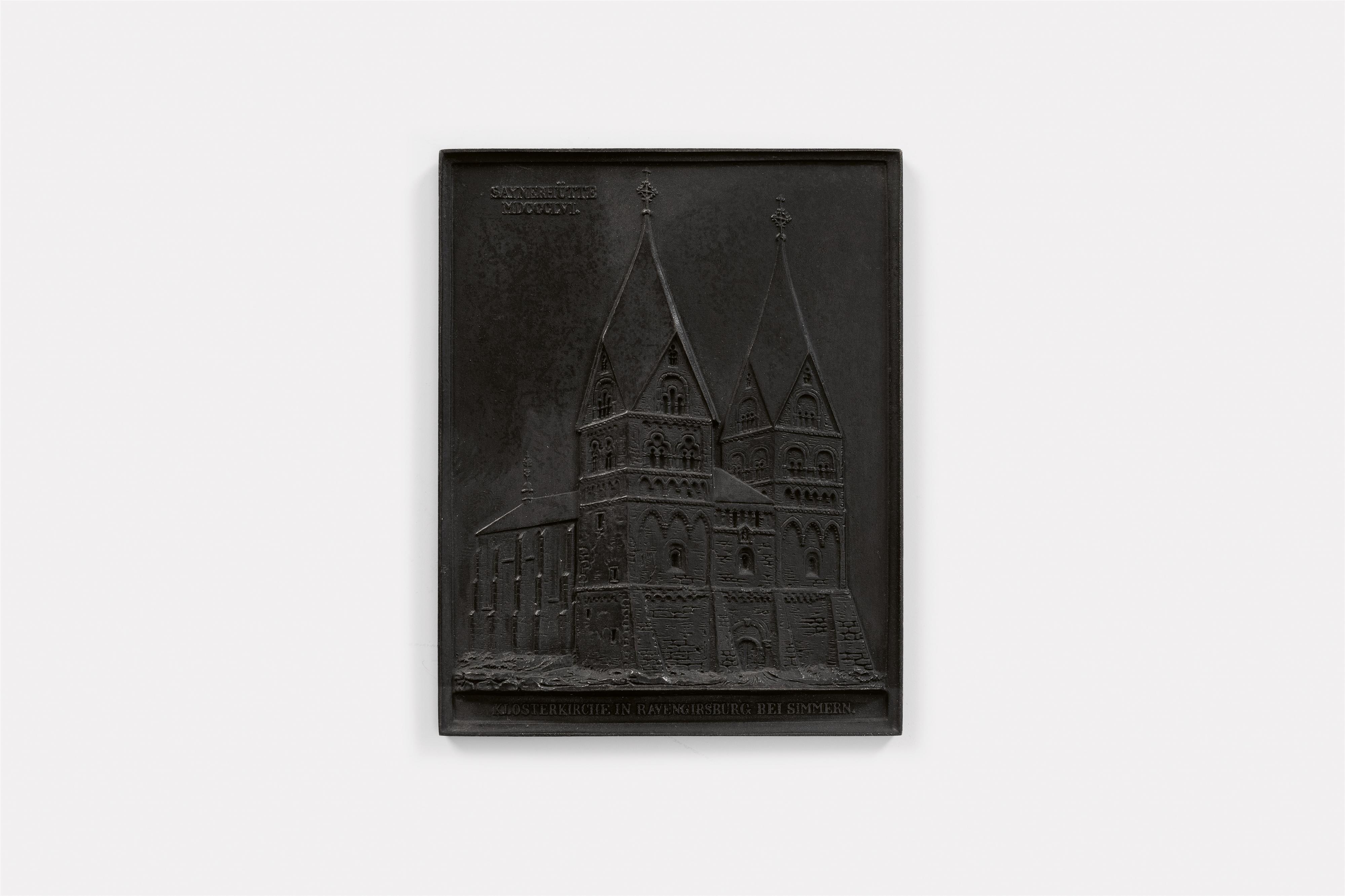 A cast iron New Year's plaque inscribed "KLOSTERKIRCHE IN RAVENGIRSBURG BEI SIMMERN" - image-1