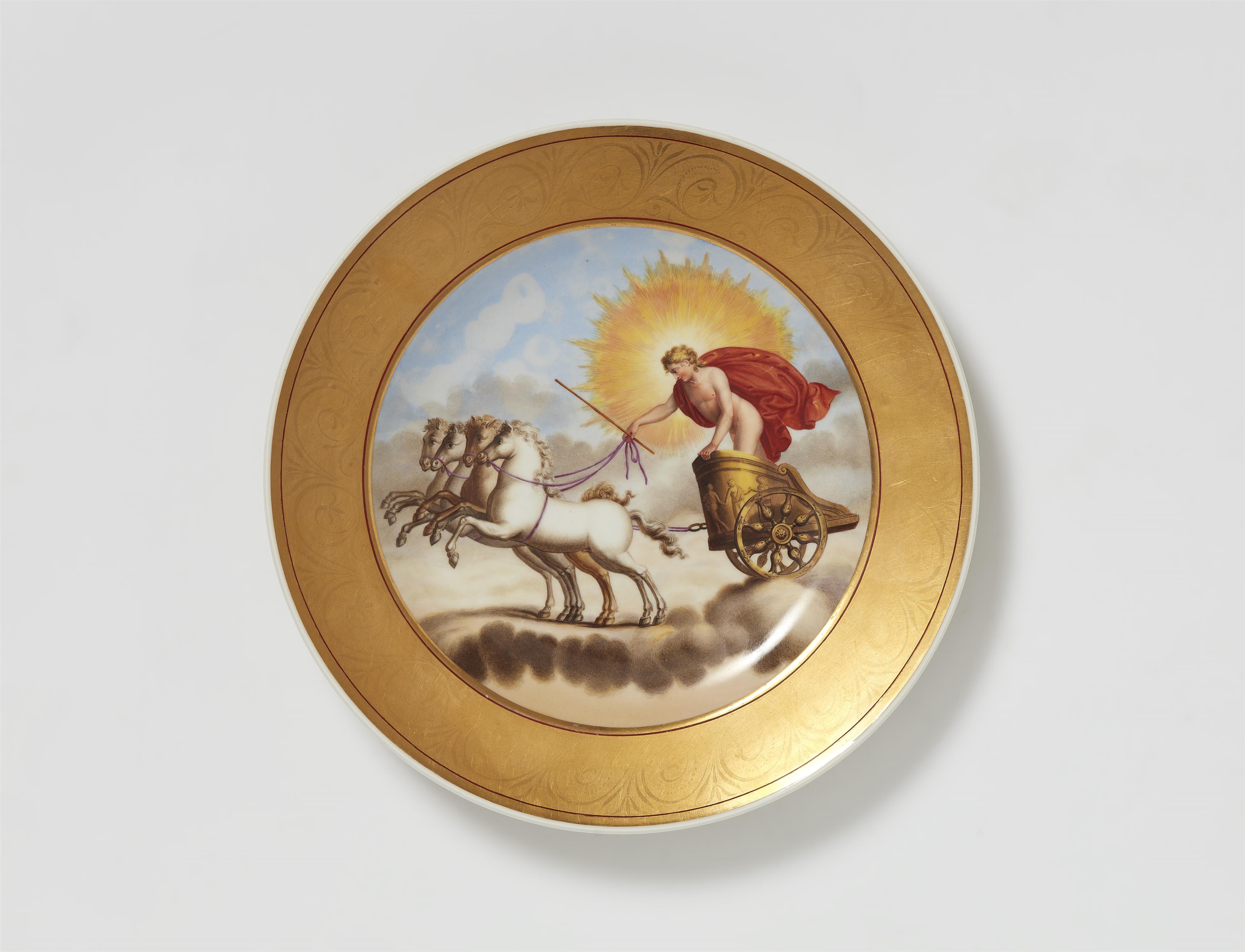 A Berlin KPM porcelain plate showing Helios in his chariot - image-1