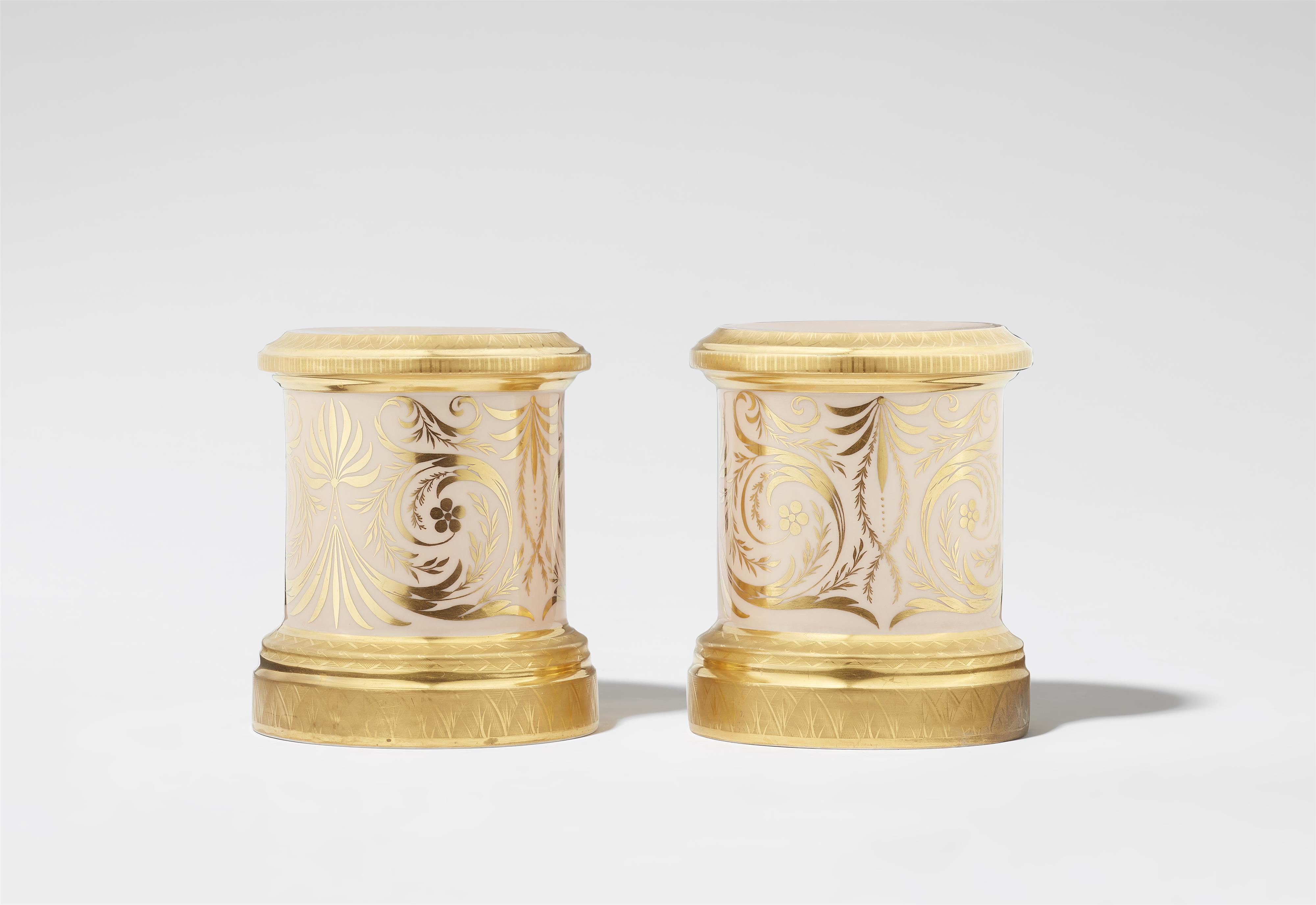 A pair of Berlin KPM porcelain plinths - image-1