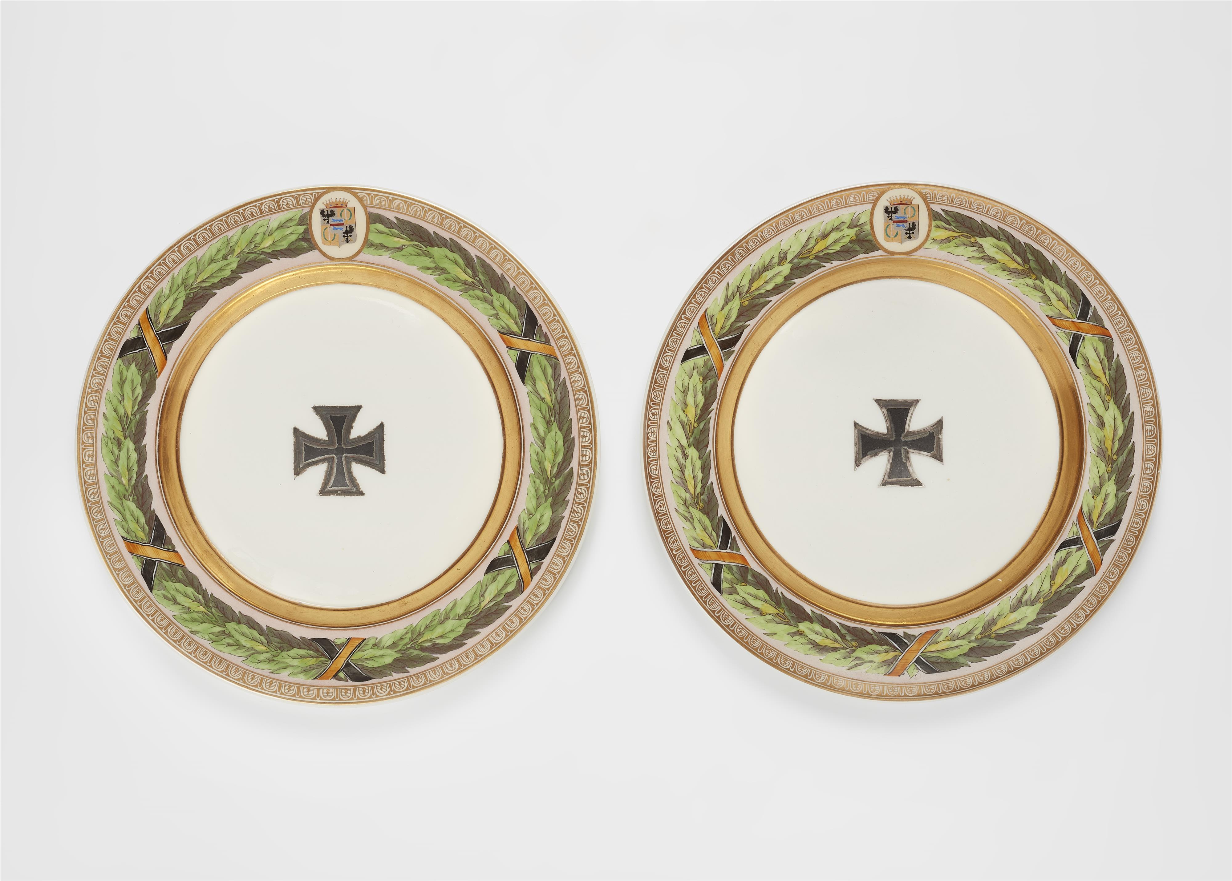 A pair of Berlin KPM porcelain dinner plates from the service for General Kleist von Nollendorf - image-1