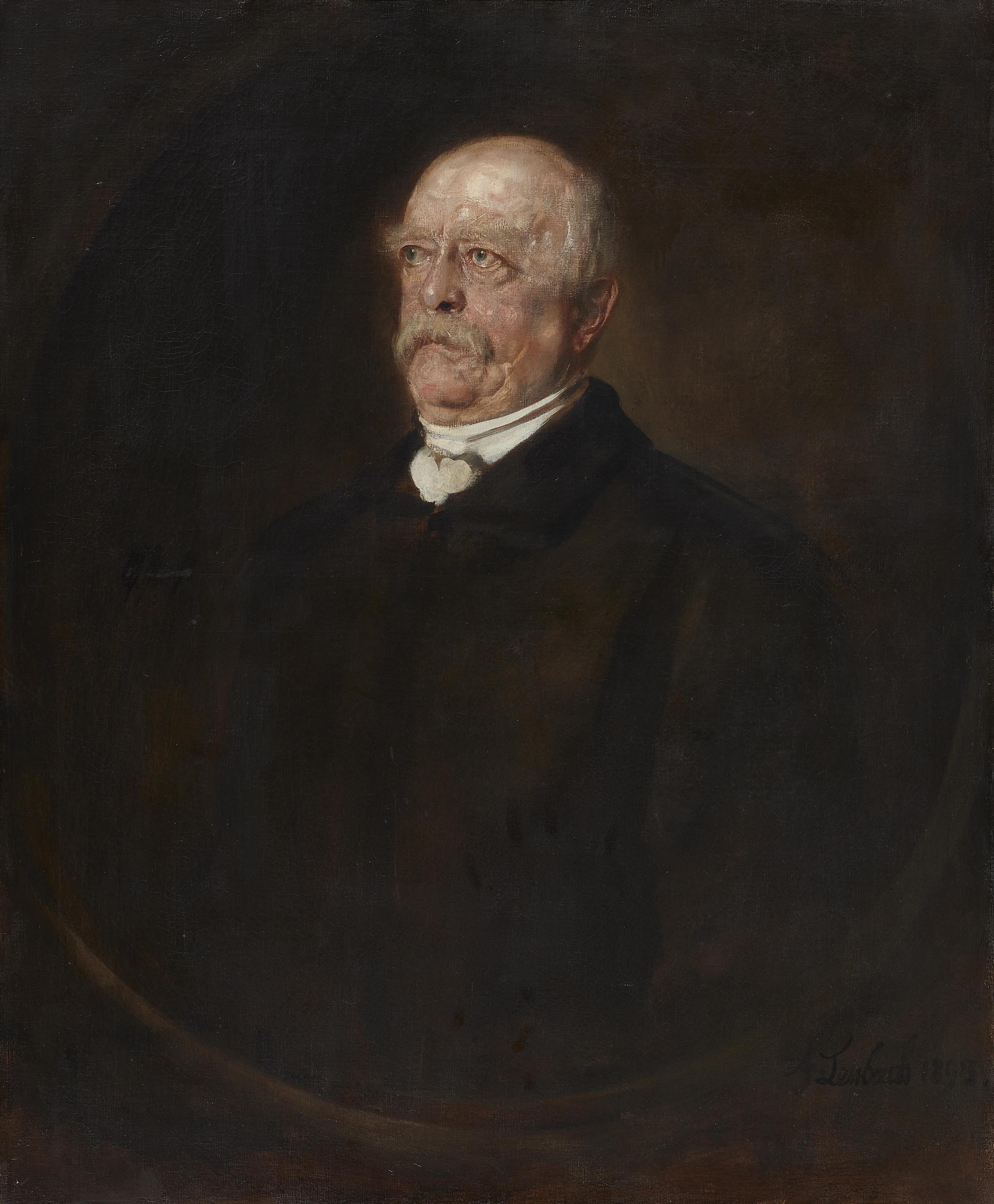 Franz Seraph von Lenbach - Portrait of Otto von Bismarck in a painted oval - image-1