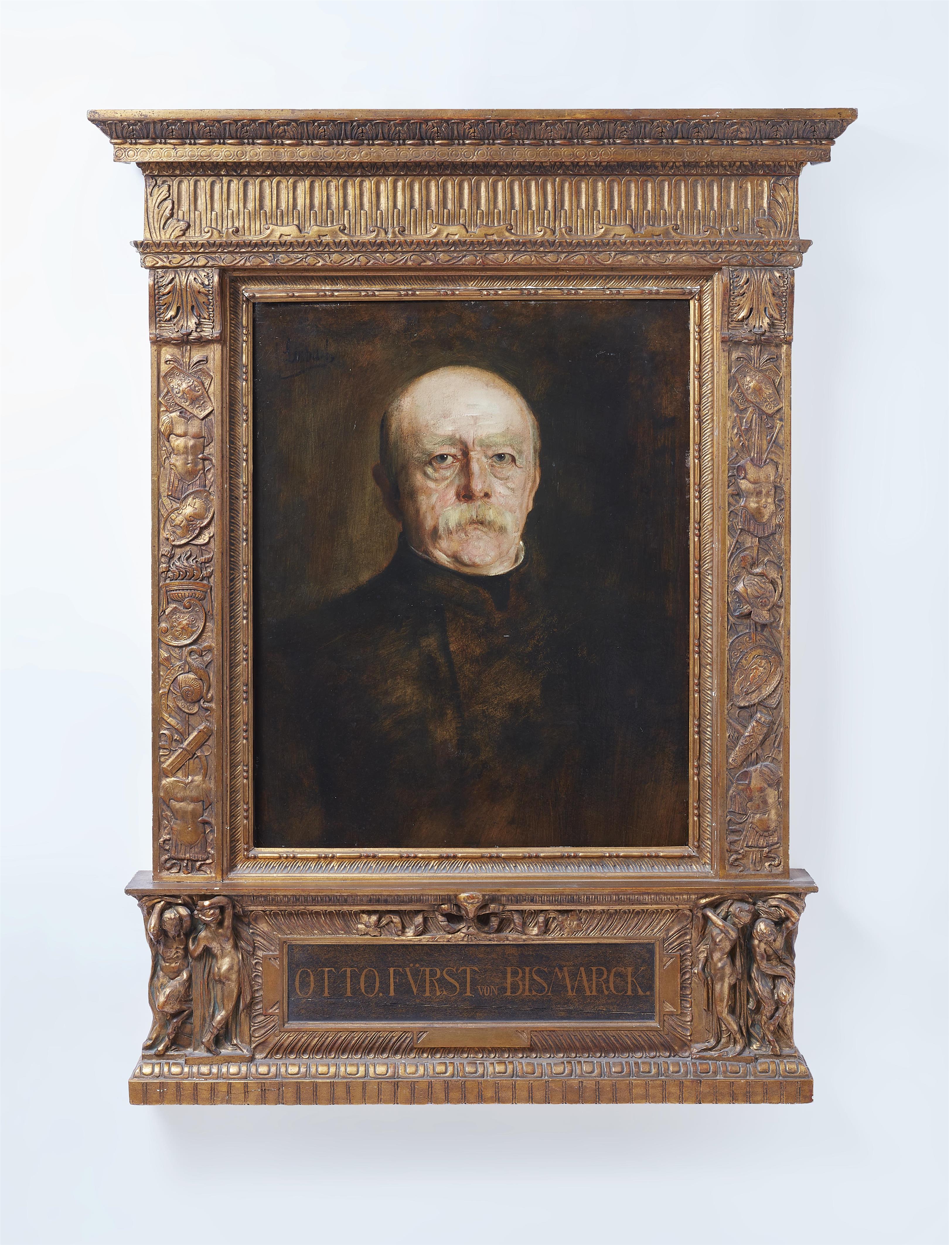Franz Seraph von Lenbach - Bust portrait of Prince Otto von Bismarck in a richly carved Renaissance-style frame - image-1