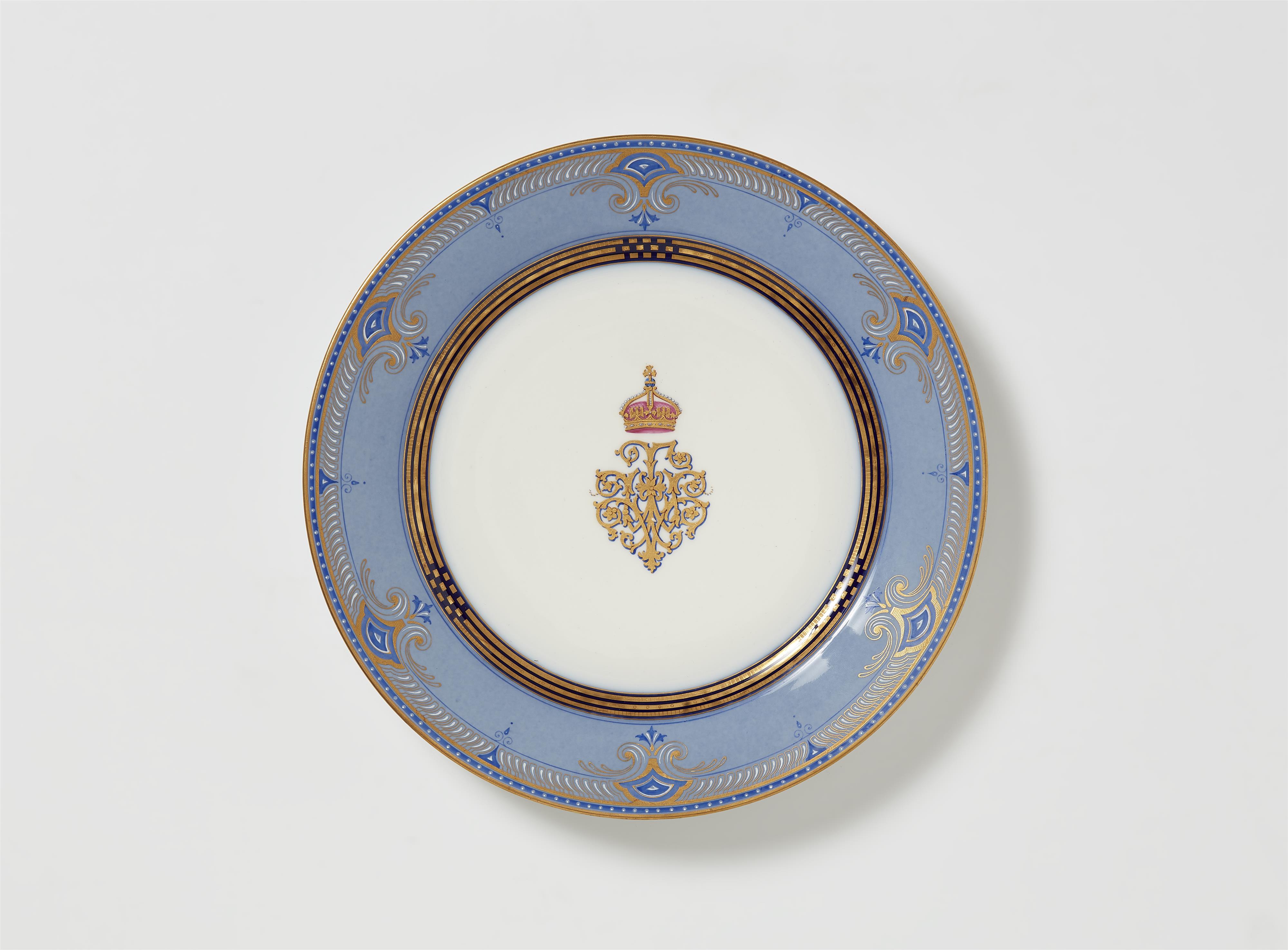 A Sèvres porcelain plate from the dinner service for Crown Prince Wilhelm and Princess Royal Victoria - image-1