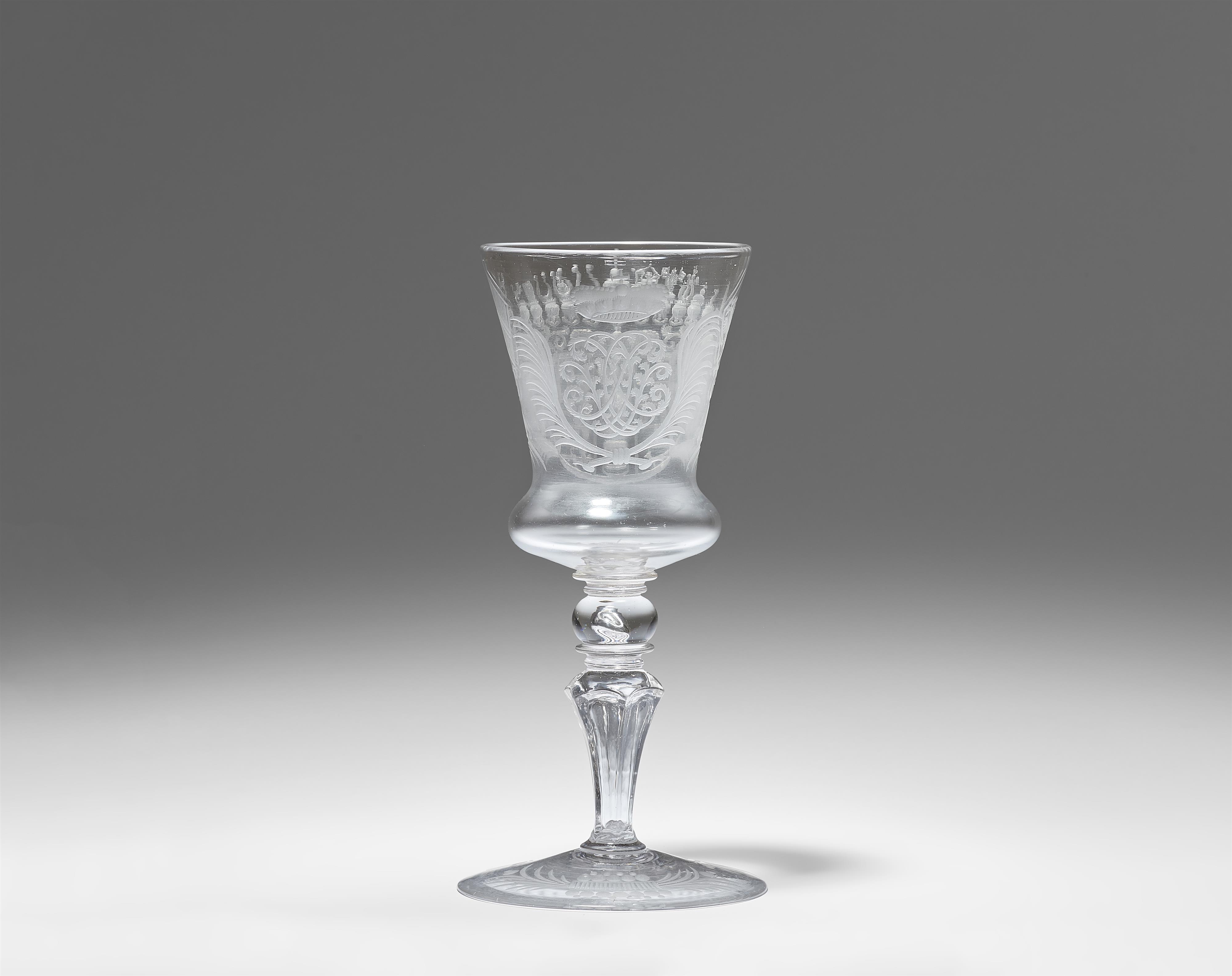 A cut glass goblet with the arms of Imperial Count Friedrich Karl von Schönborn-Buchheim - image-2