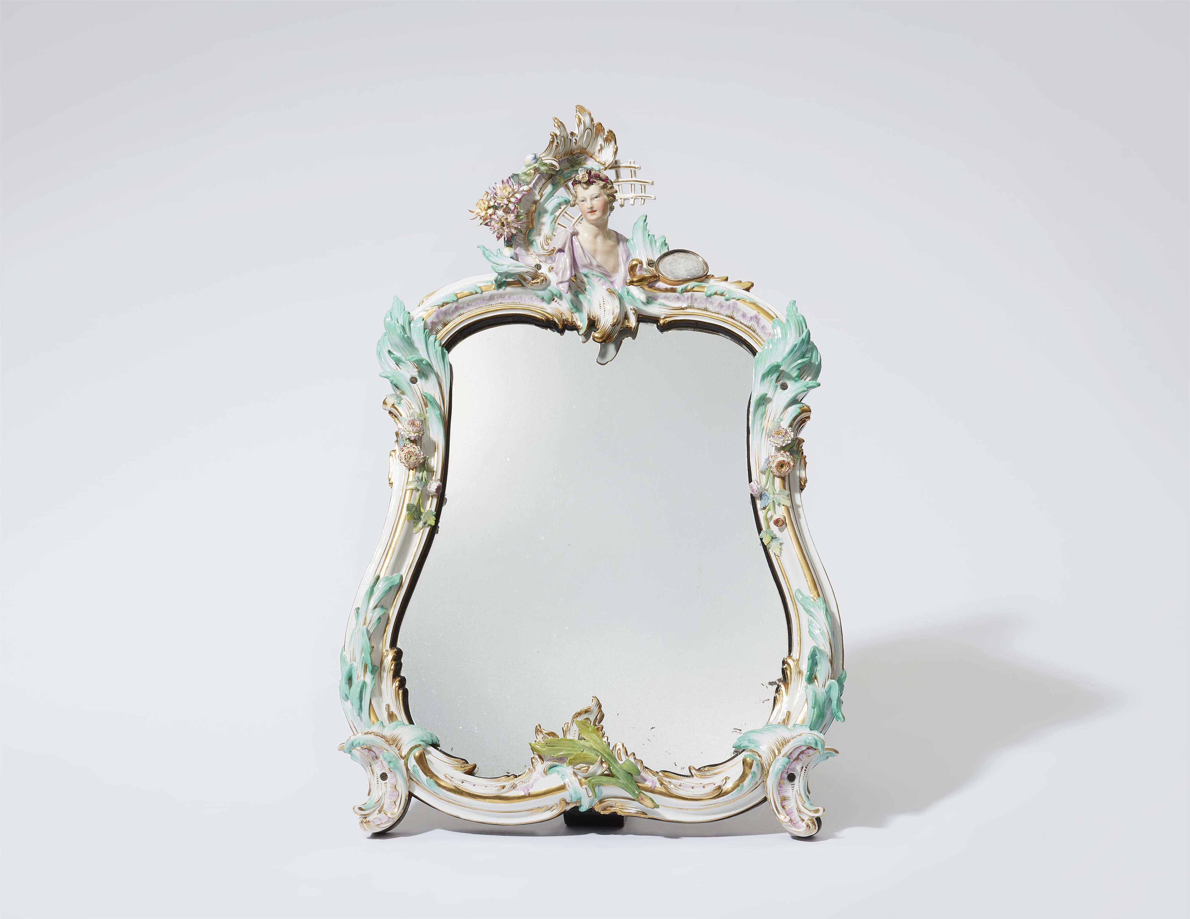 A Berlin KPM porcelain table mirror from a Frederician toilette garniture - image-1