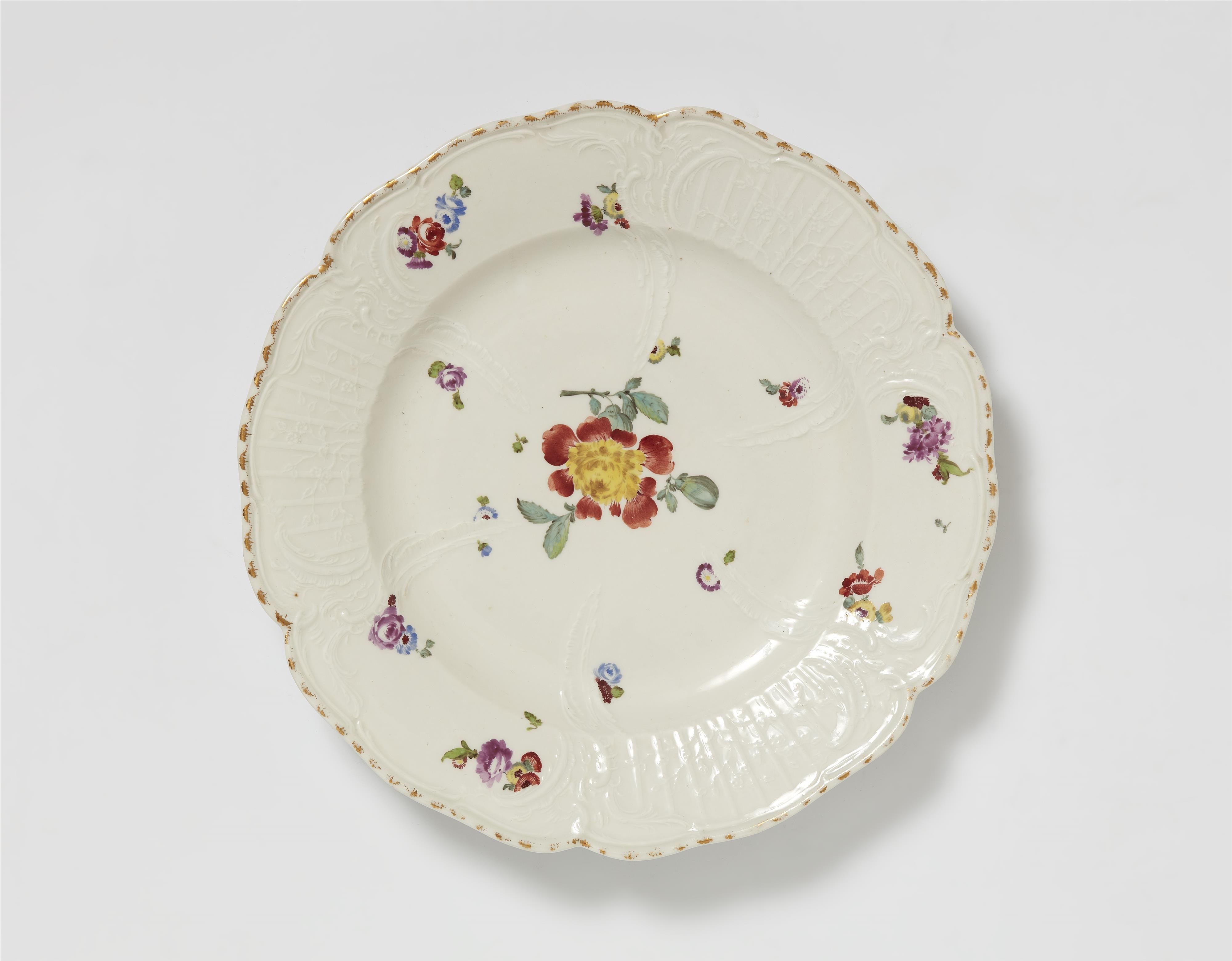 A Berlin KPM porcelain plate from the dinner service for General Ernst Heinrich August de la Motte Fouqué - image-1