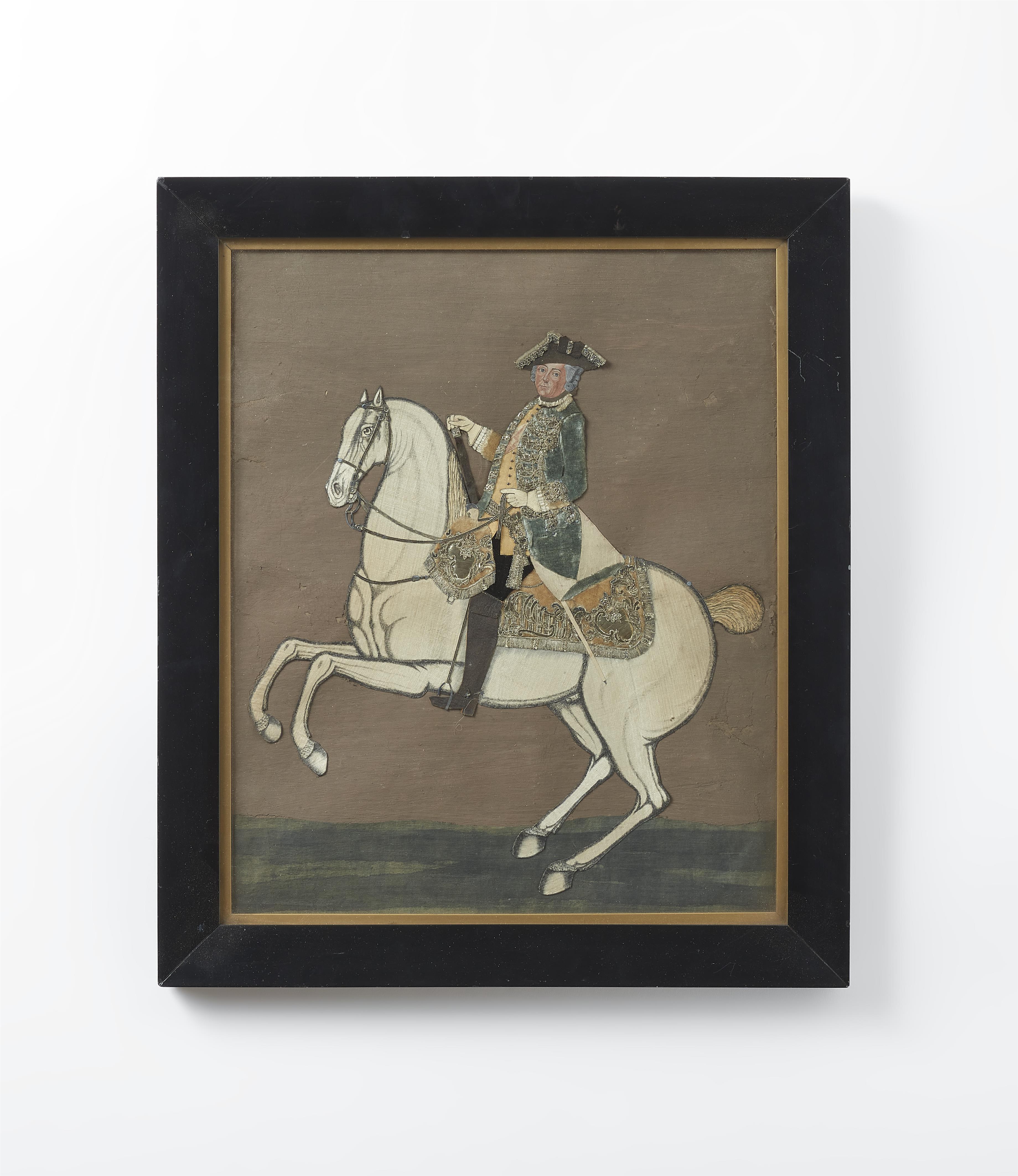 An embroidered panel with King Friedrich II on horseback - image-1
