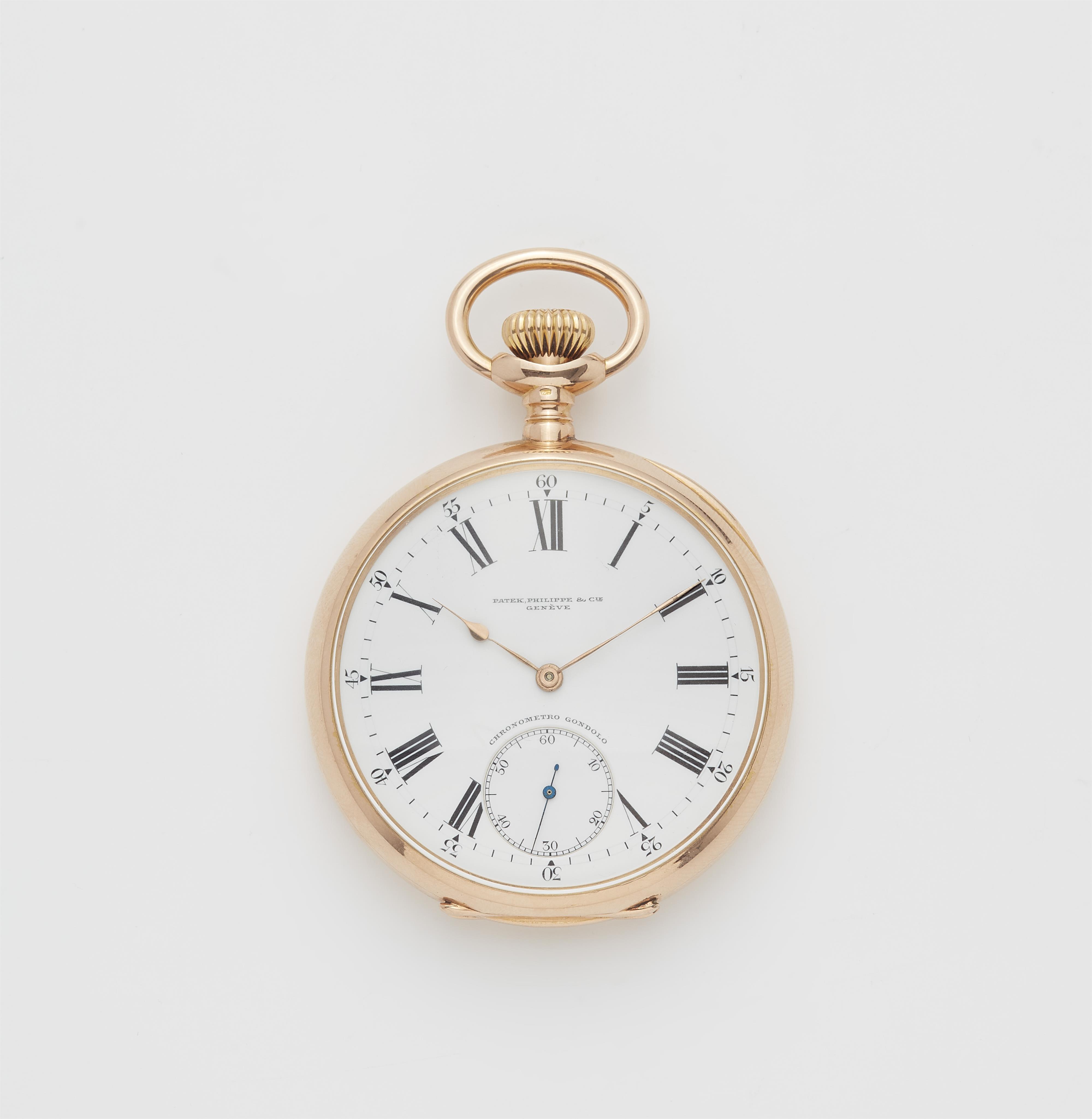 An 18k rose gold Patek Philippe Lepine pocket watch with extract form the archives. - image-1