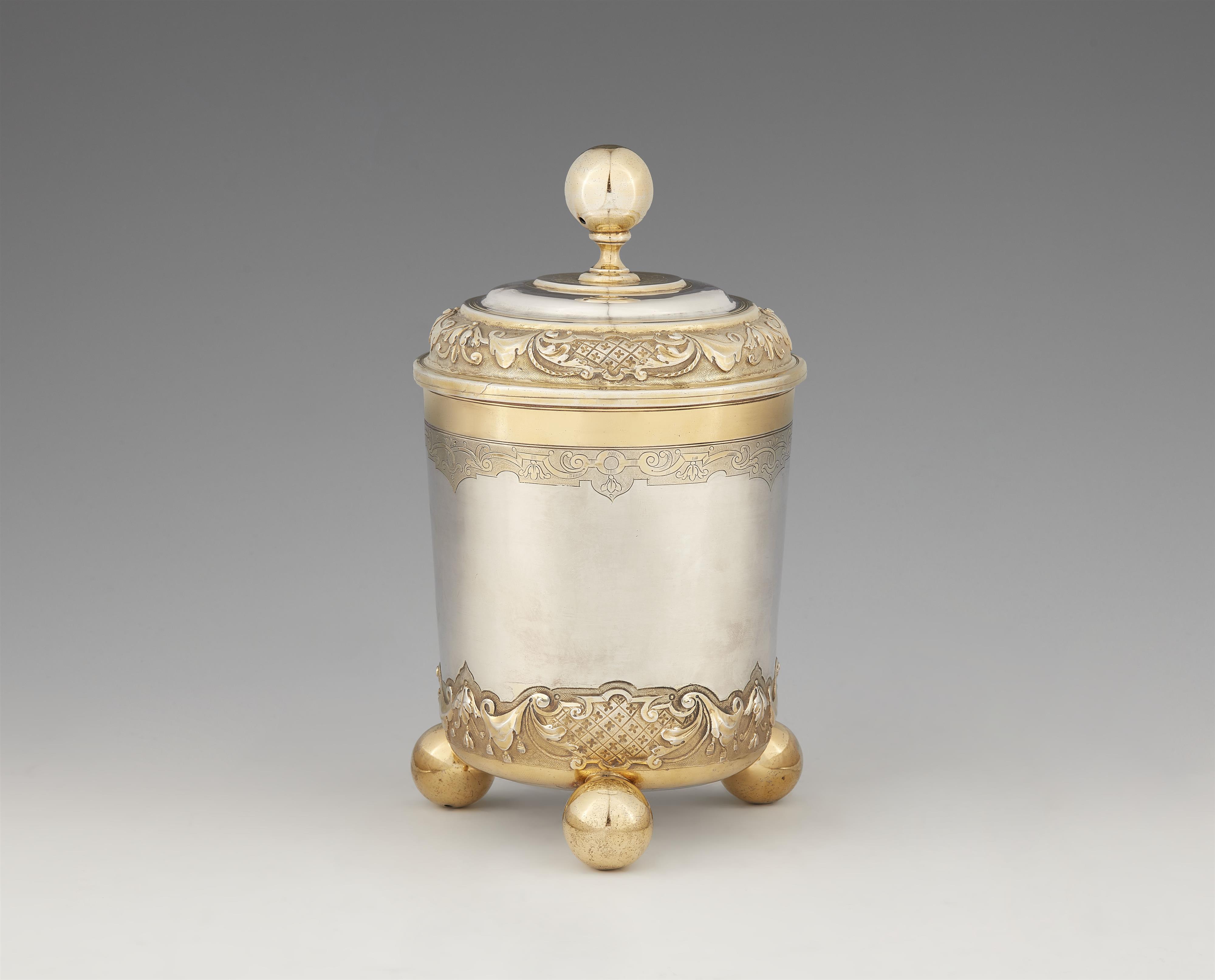 A large Augsburg parcel gilt silver beaker - image-1