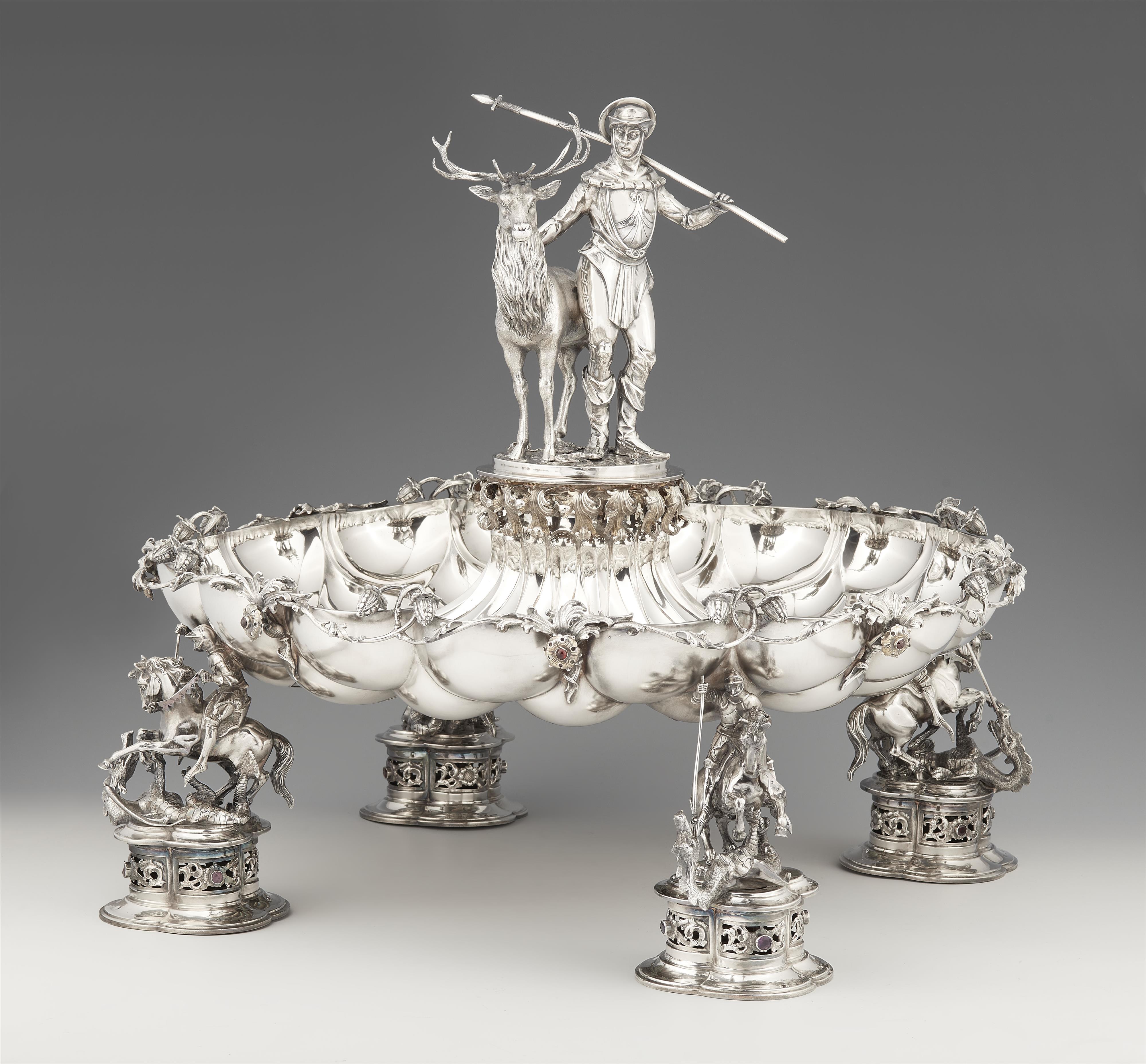 A magnificent Hanau silver hunting centrepiece - image-1