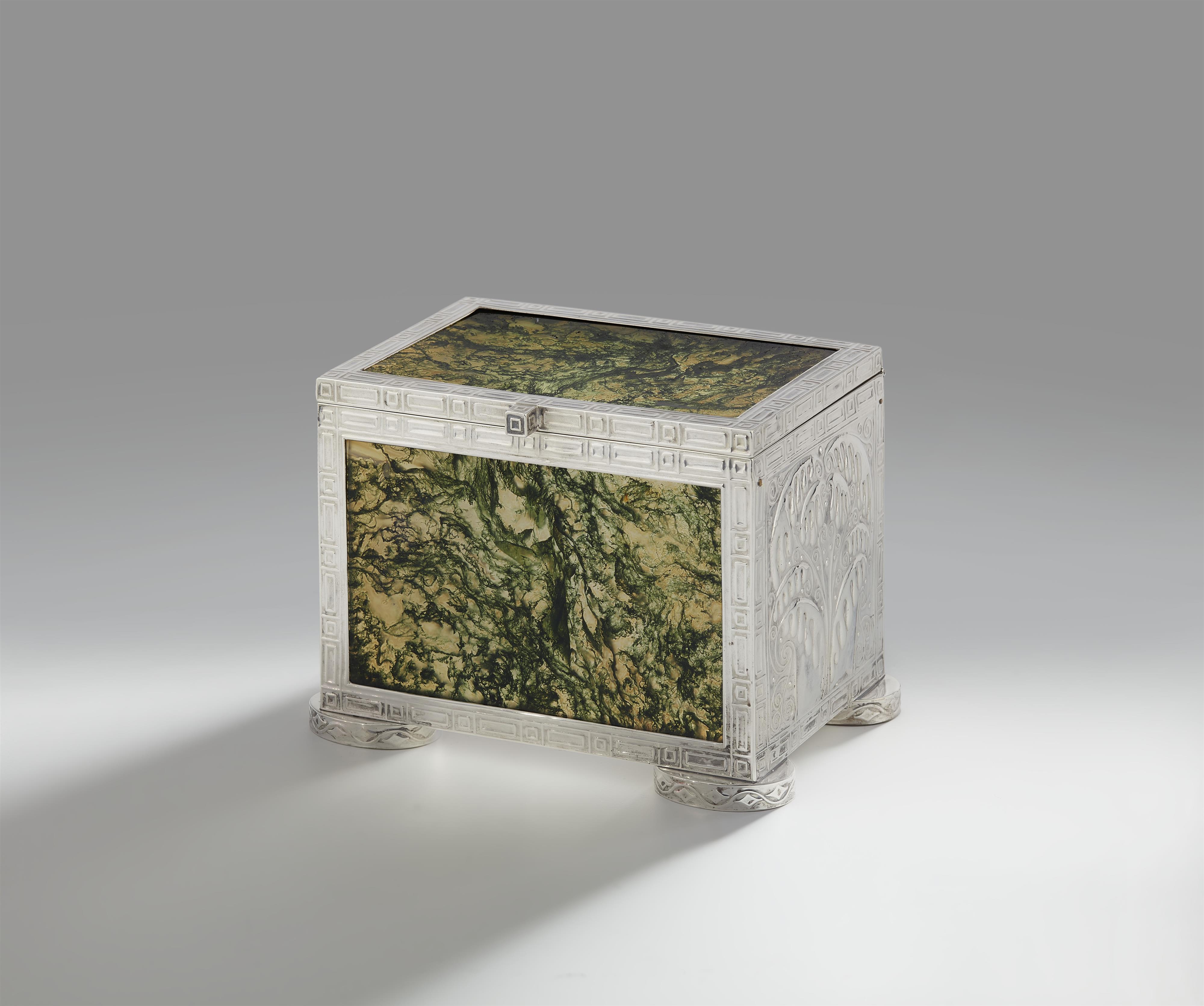 A rare silver and moss agate casket by Josef Hoffmann - image-2
