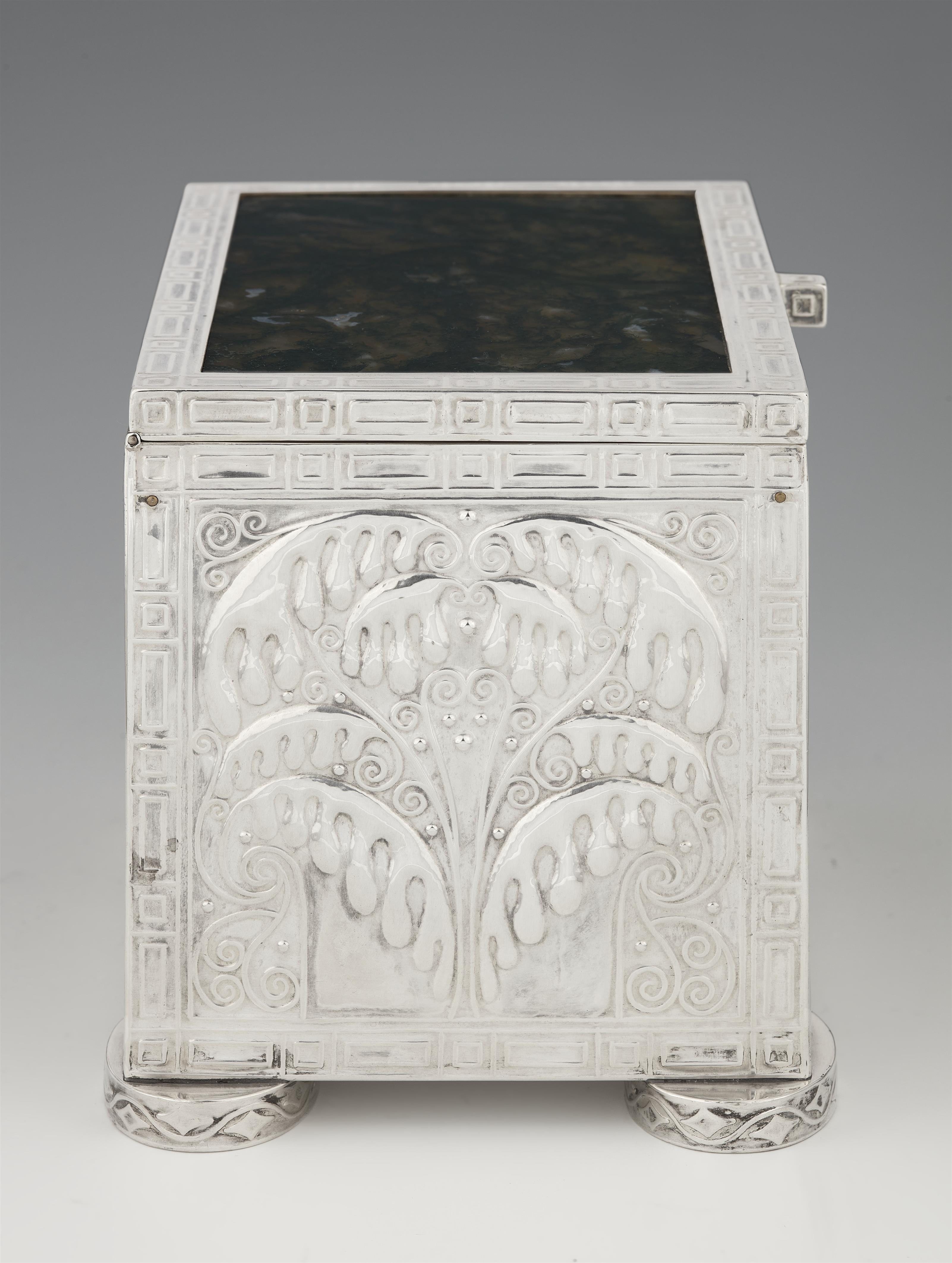 A rare silver and moss agate casket by Josef Hoffmann - image-3
