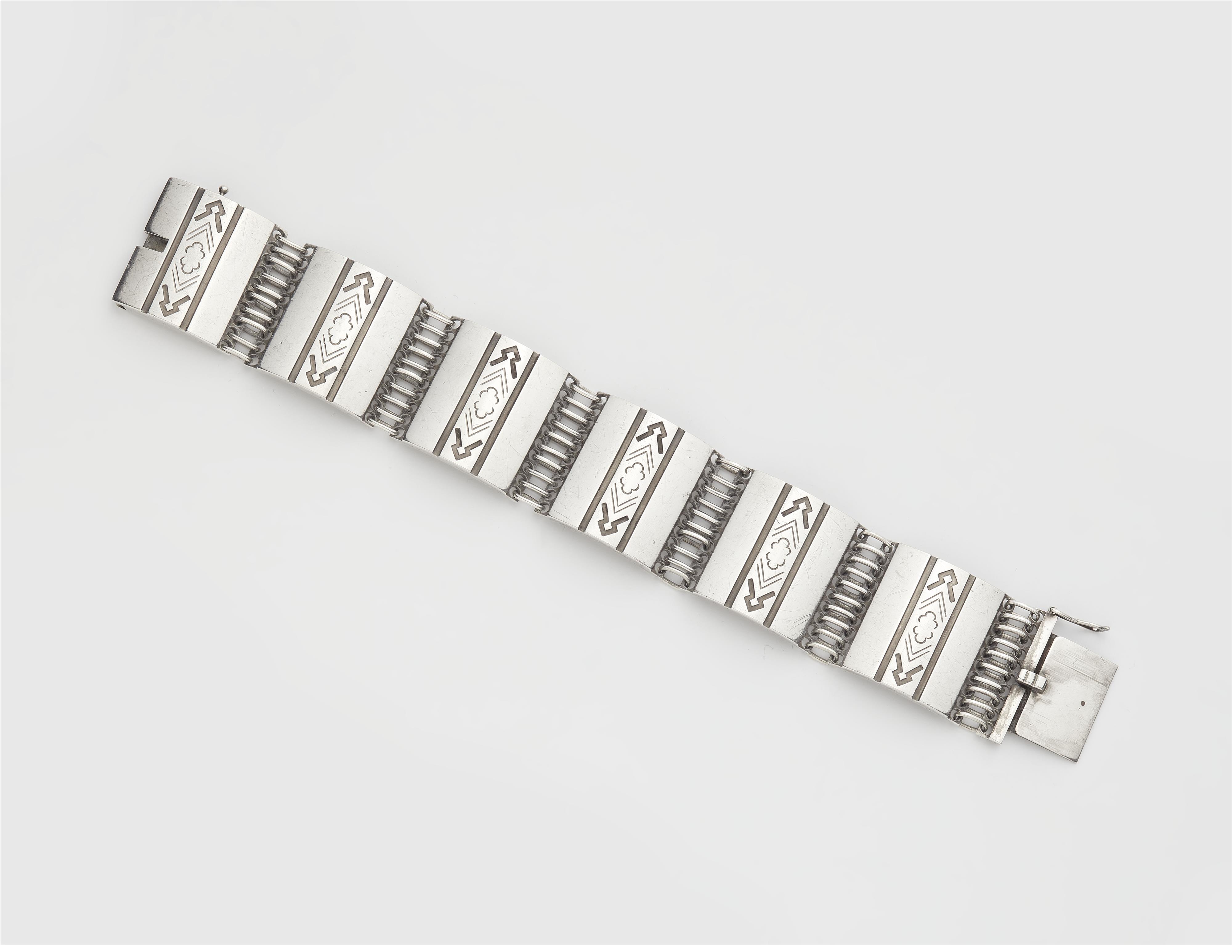 An Art Deco Copenhagen silver bracelet - image-1