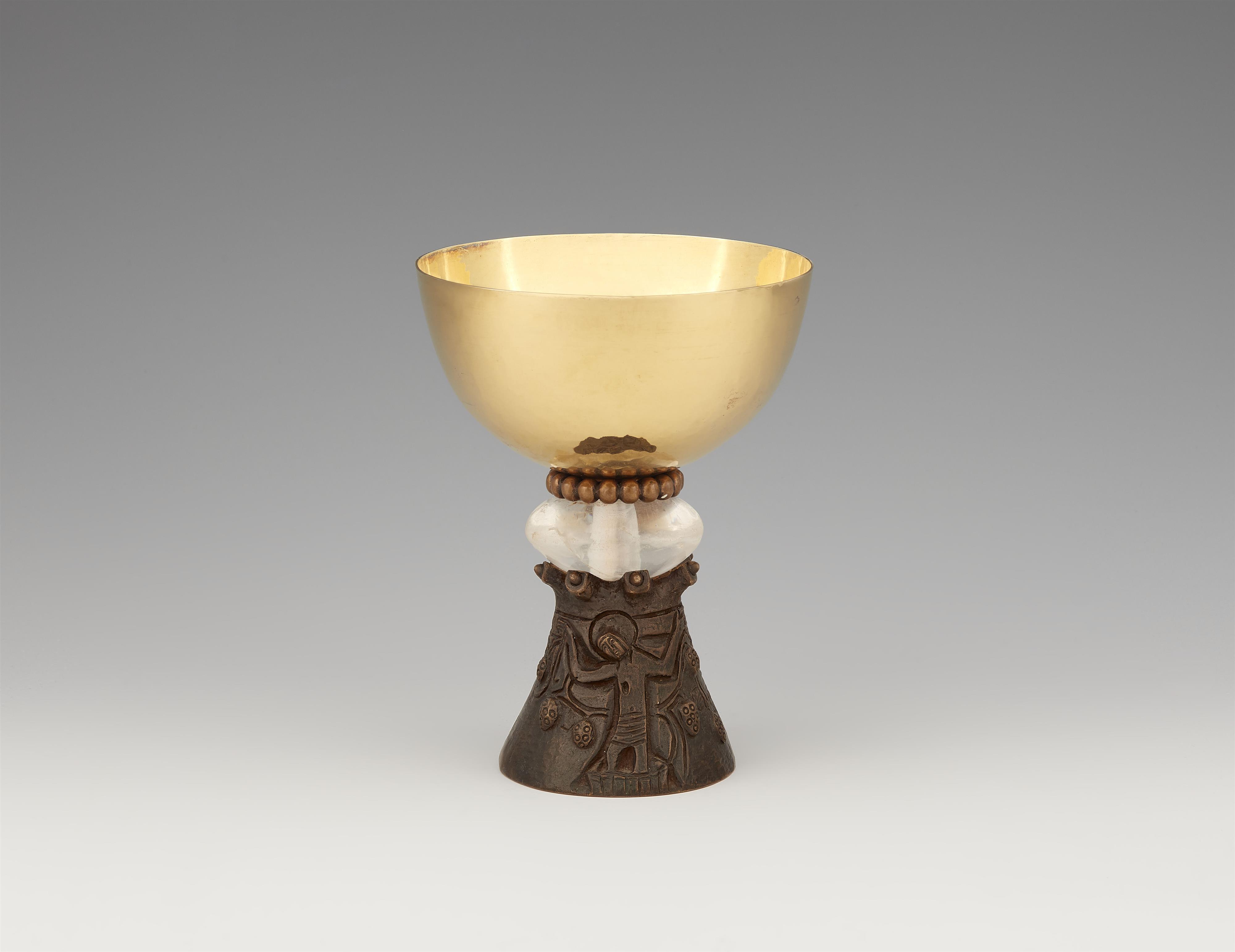 A Cologne parcel gilt silver communion chalice - image-1