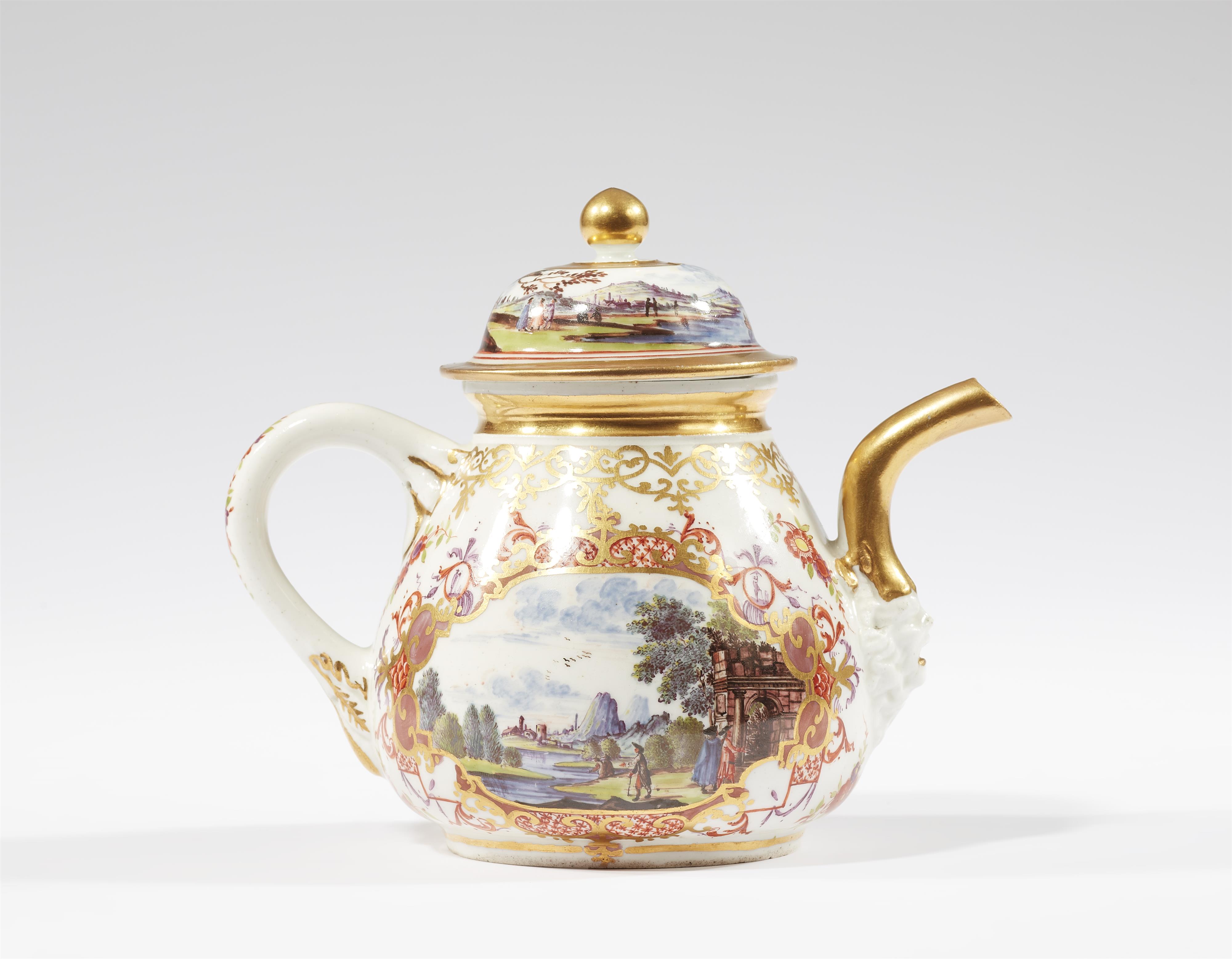 A Meissen porcelain teapot with two early landscape motifs - image-3