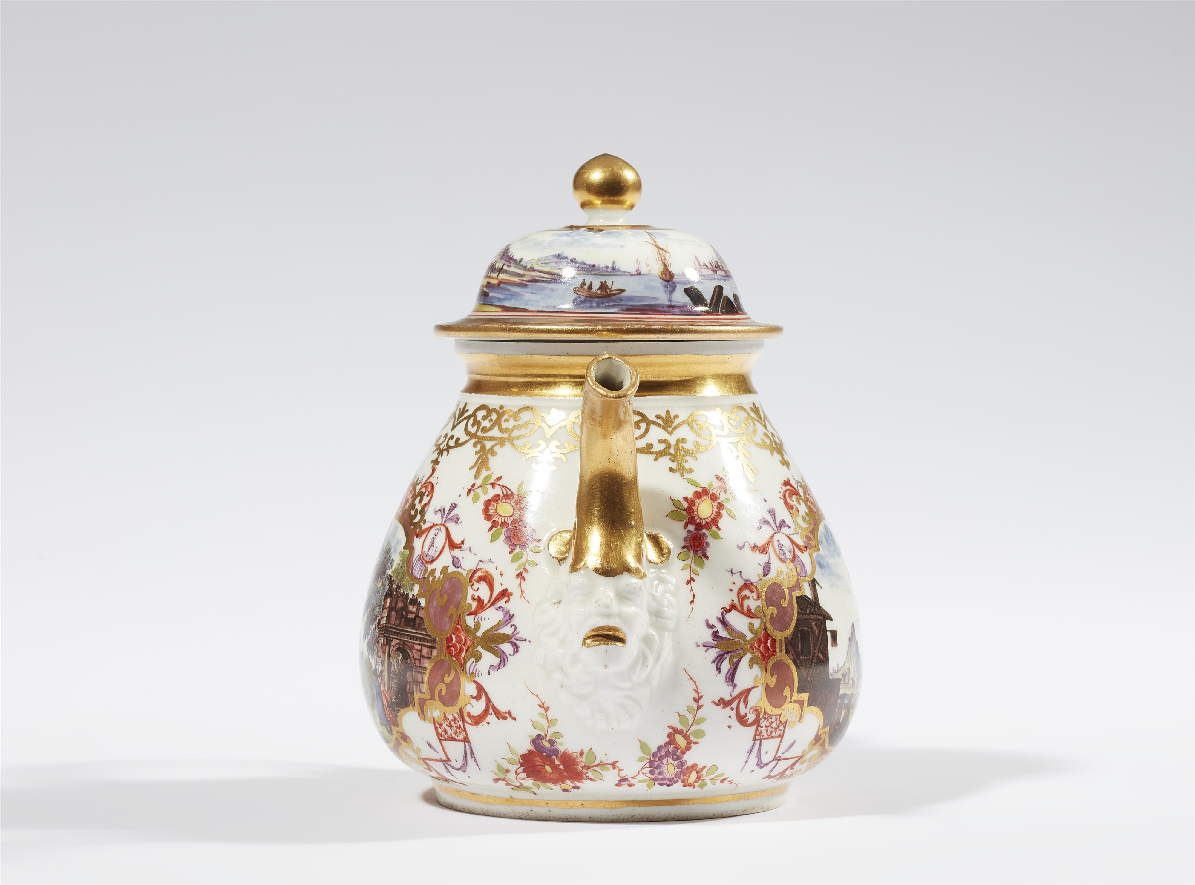 A Meissen porcelain teapot with two early landscape motifs - image-4