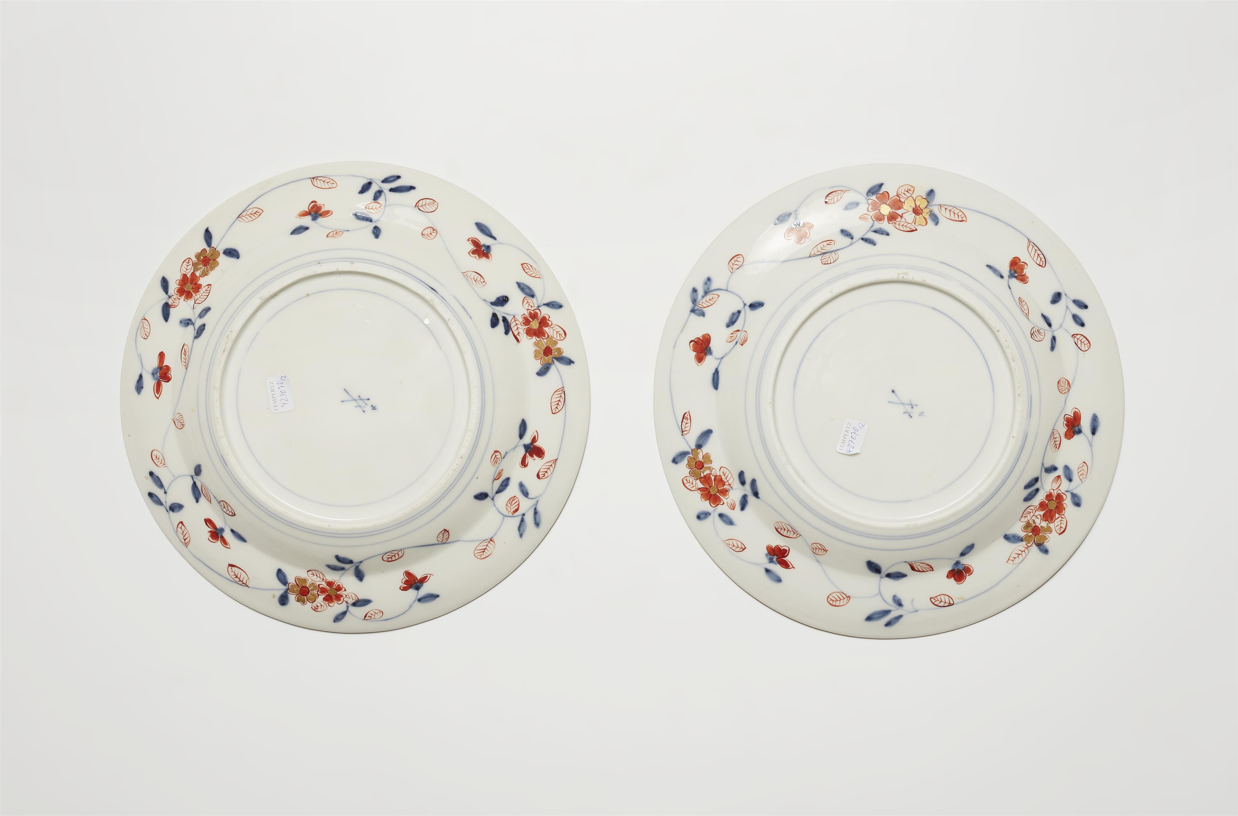 A pair of Meissen porcelain plates with rare Imari decor - image-2