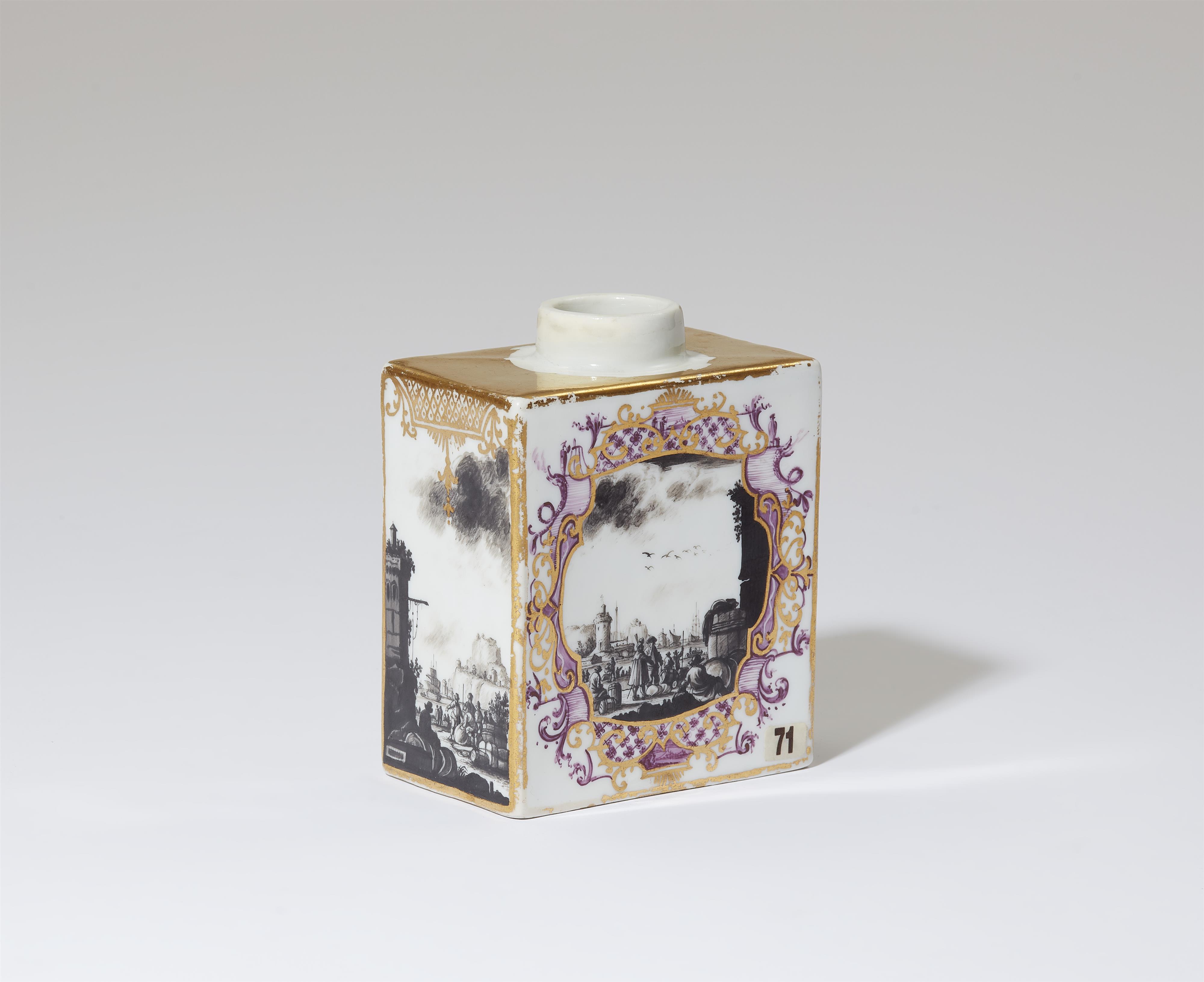 A Meissen porcelain tea caddy with merchant navy motifs - image-2
