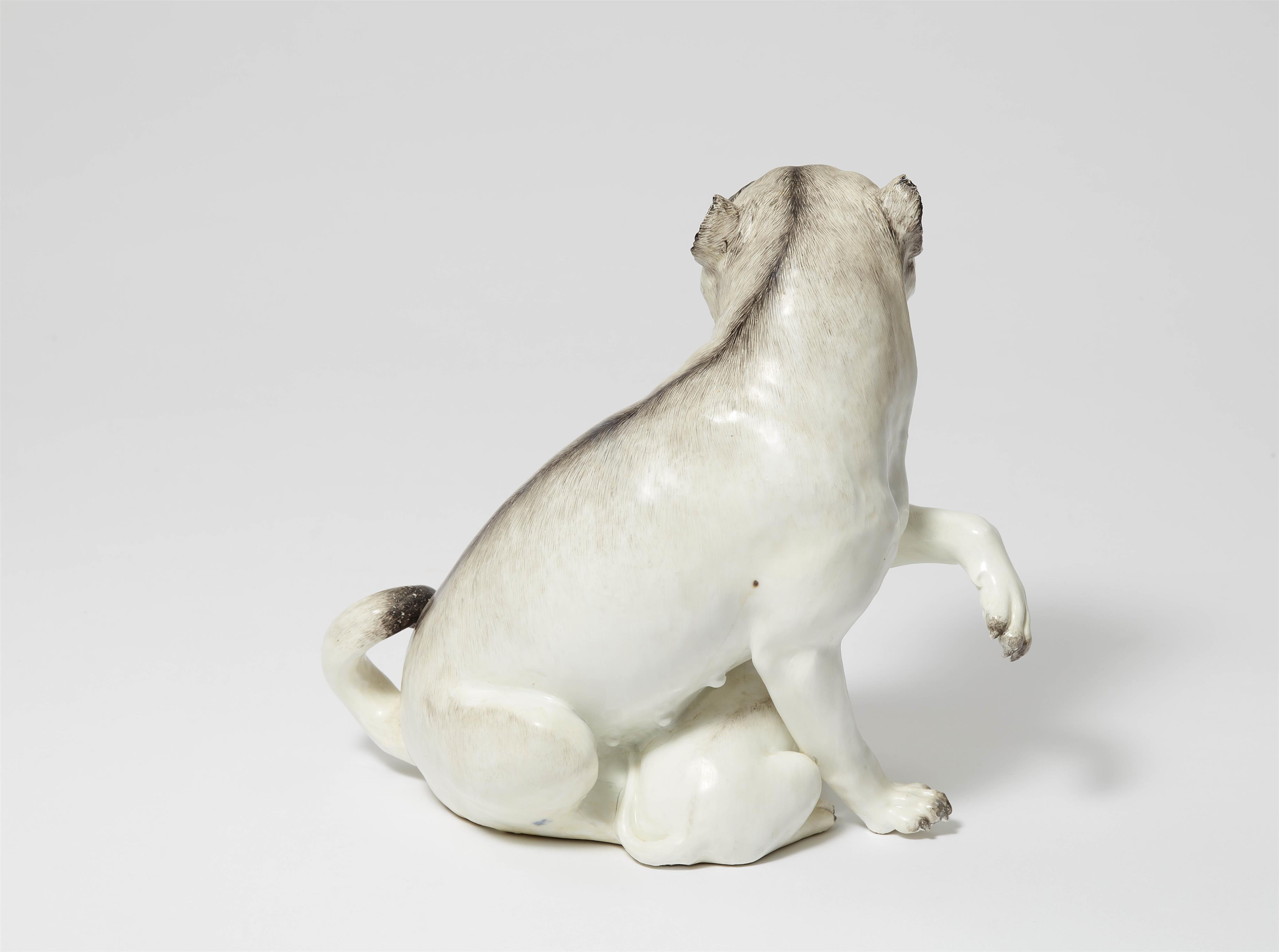 A large Meissen porcelain model of a pug dog and pup - image-2
