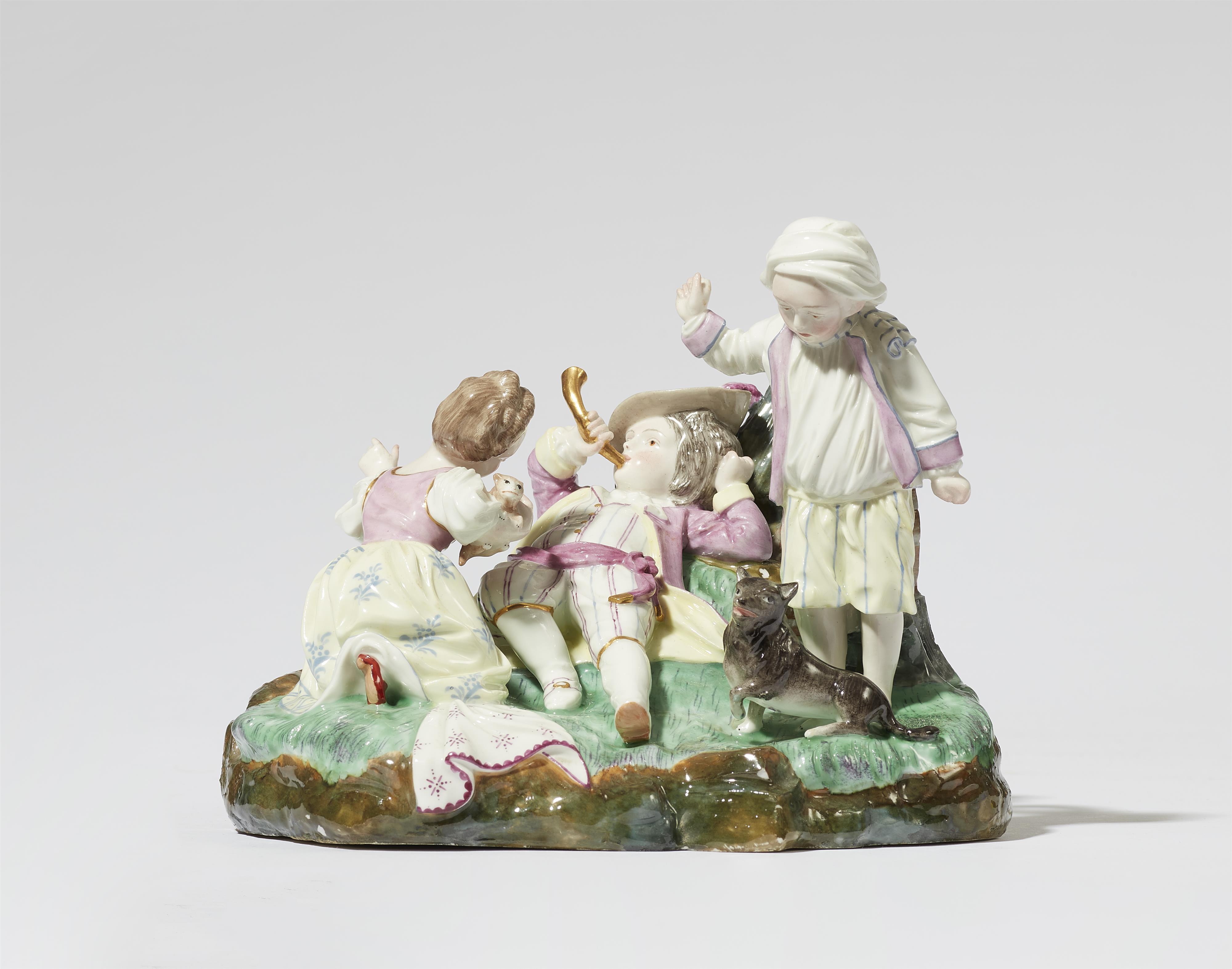 A museum quality Höchst porcelain group "Childhood Idyll" - image-1